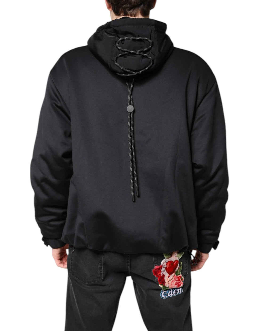 Dolce & Gabbana Black Polyester DG Hooded Full Zip Jacket - RIMODA