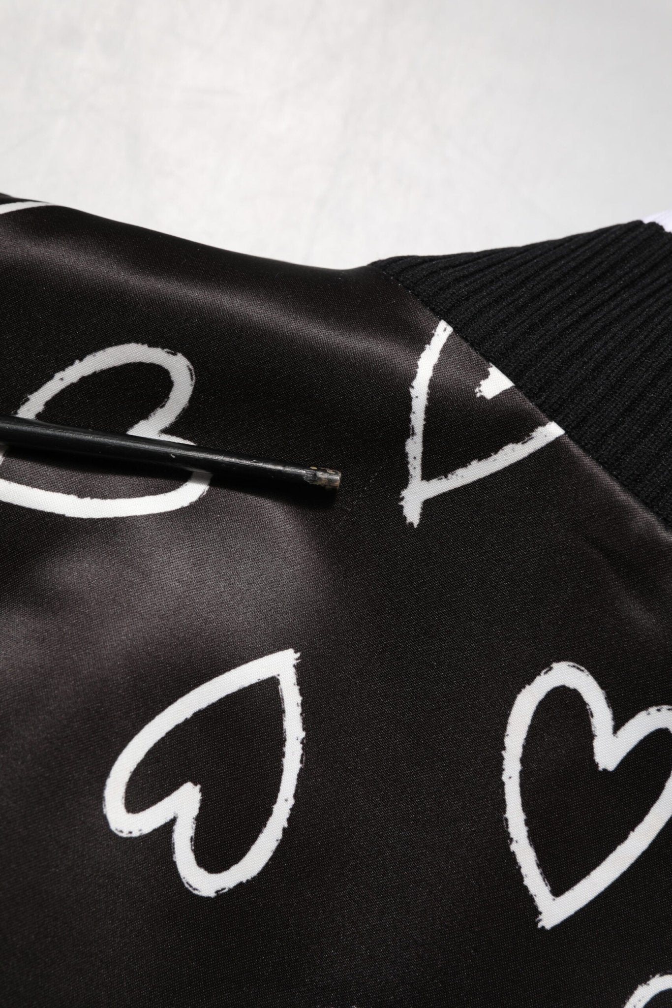 Dolce & Gabbana Black Polyester Heart Print Bomber Jacket - RIMODA