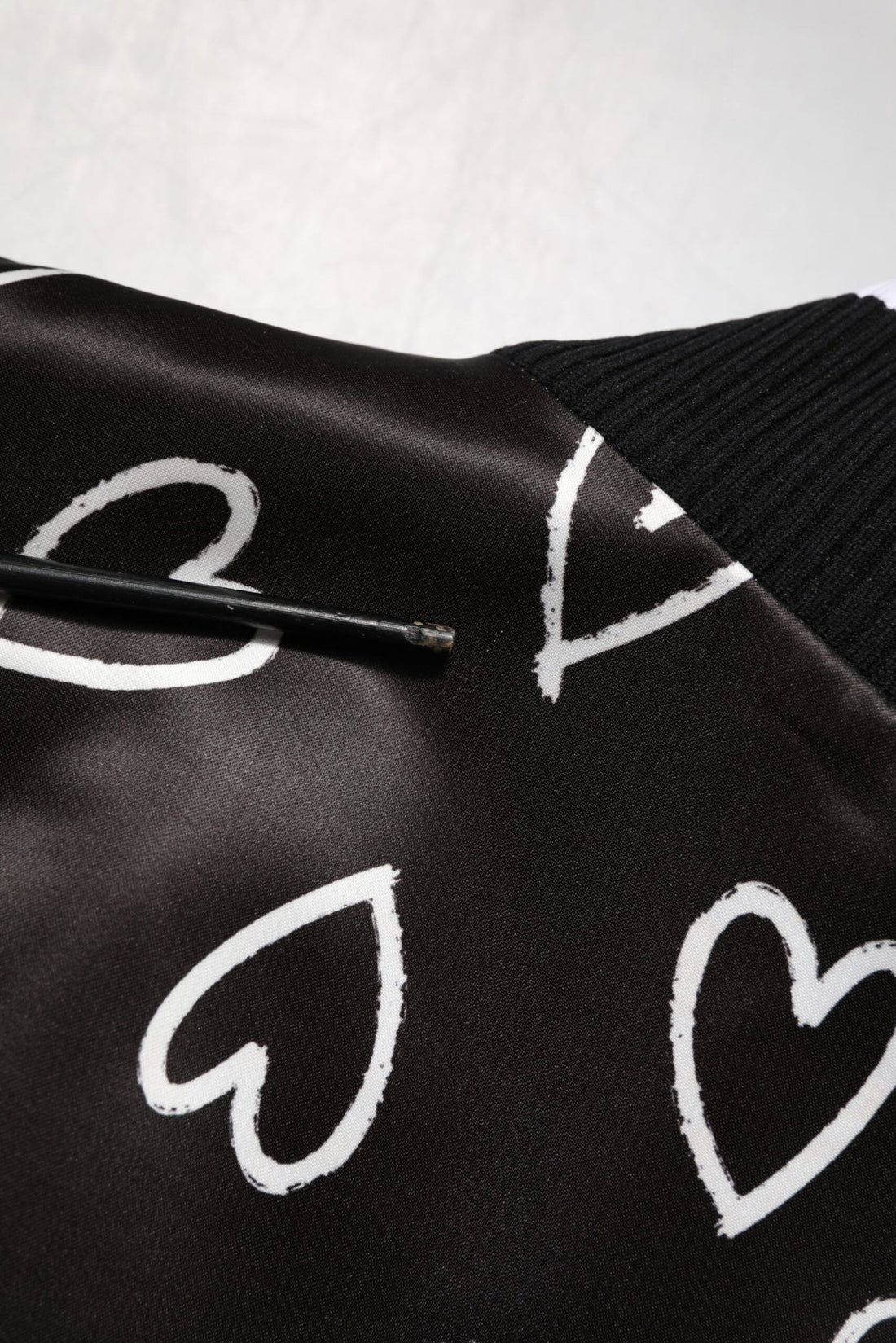 Dolce & Gabbana Black Polyester Heart Print Bomber Jacket - RIMODA