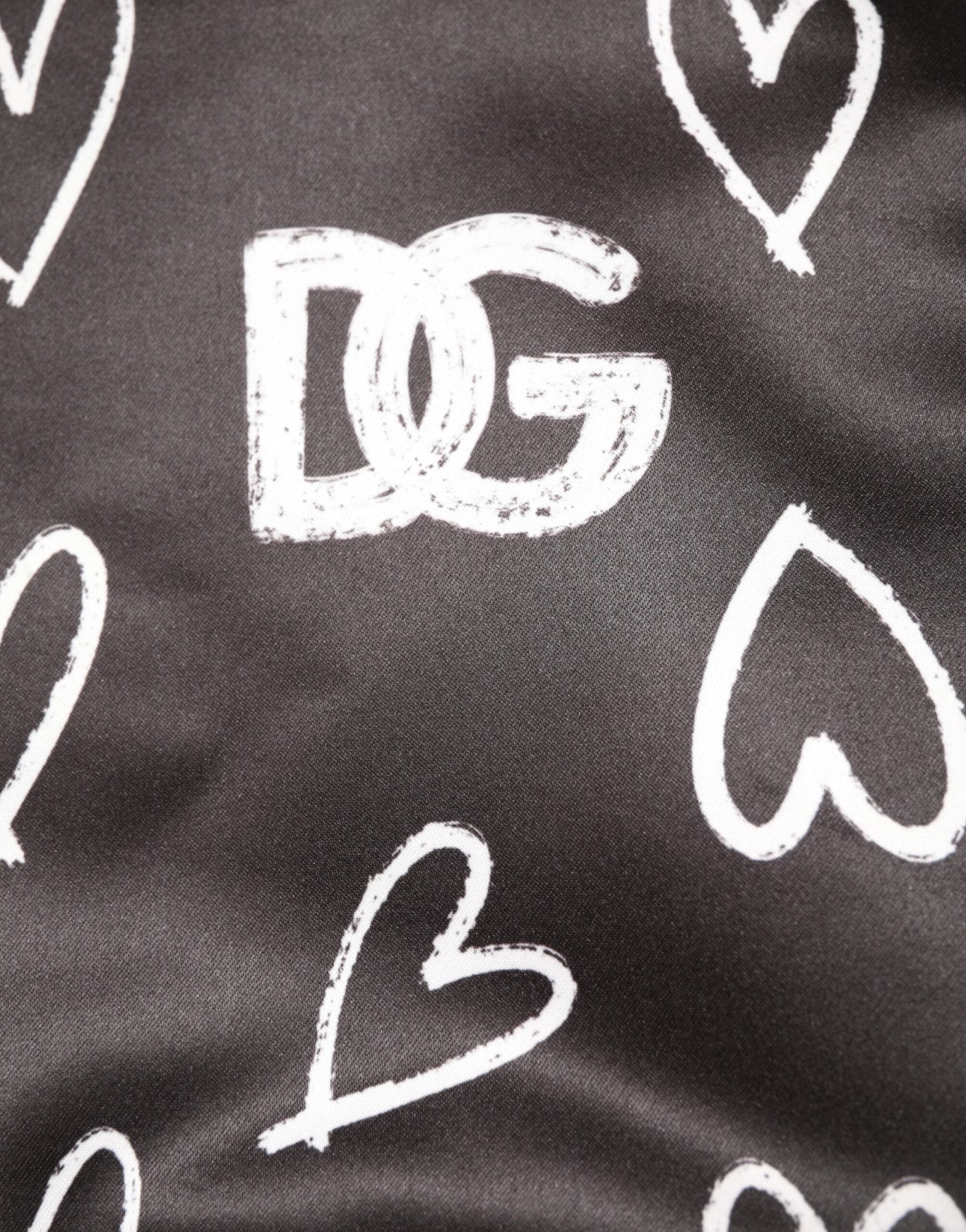 Dolce & Gabbana Black Polyester Heart Print Bomber Jacket - RIMODA