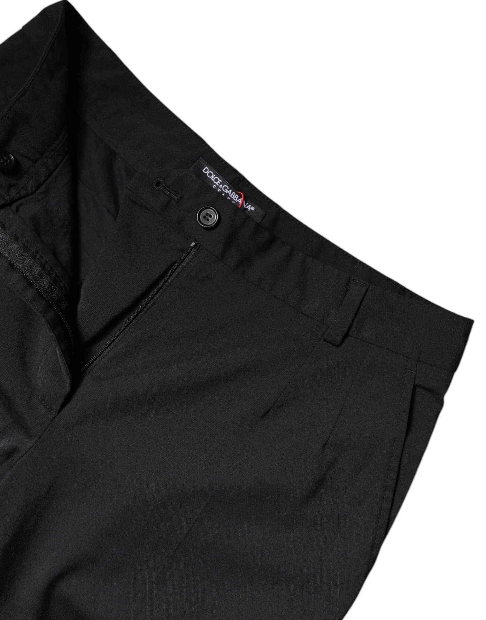 Dolce & Gabbana Black Polyester High Waist Slim Pants - RIMODA