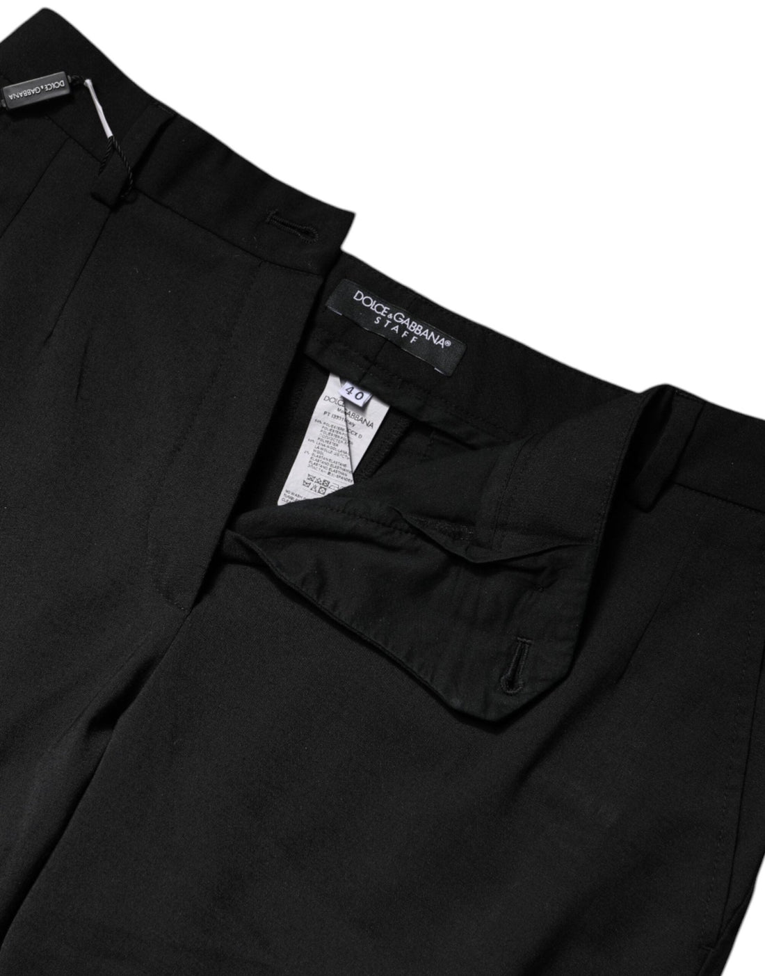 Dolce & Gabbana Black Polyester High Waist Slim Pants - RIMODA