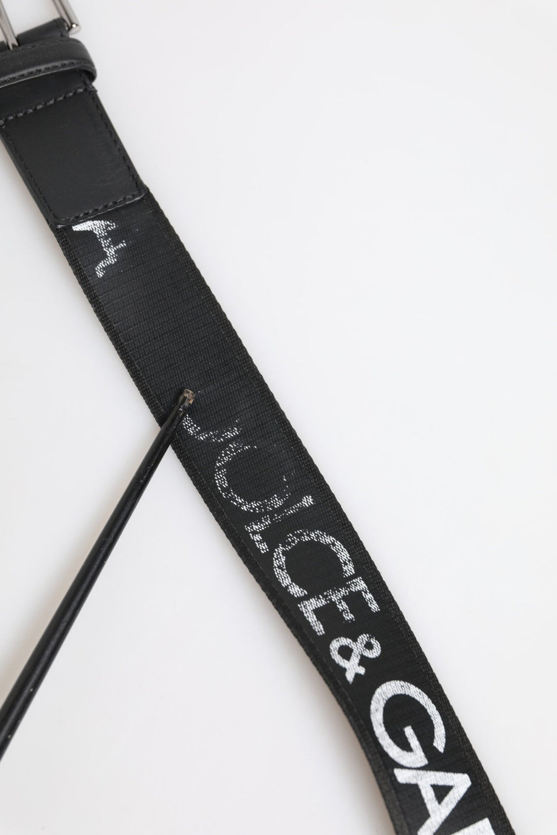 Dolce & Gabbana Black Polyester Leather Metal Buckle Belt - RIMODA