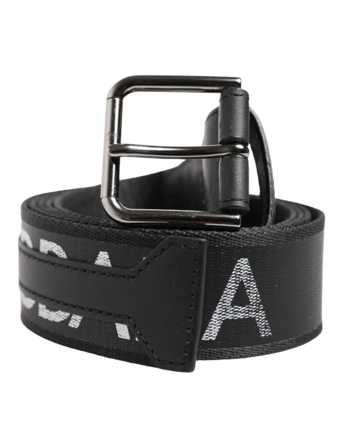 Dolce & Gabbana Black Polyester Leather Metal Buckle Belt - RIMODA