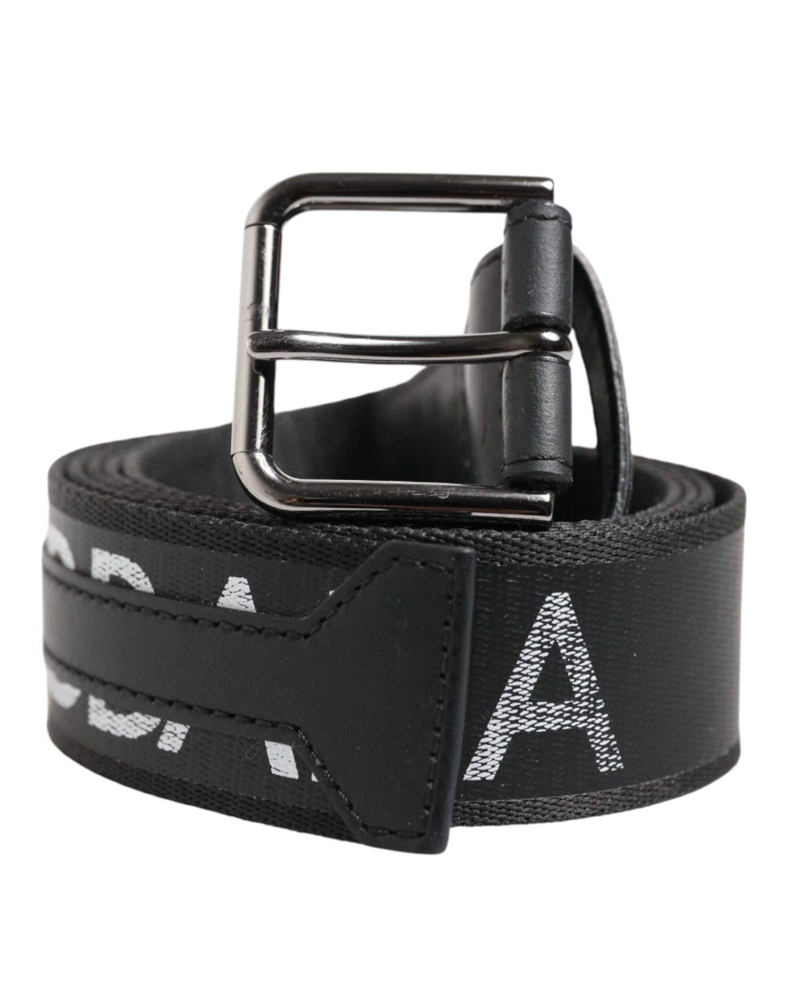 Dolce & Gabbana Black Polyester Leather Metal Buckle Belt - RIMODA