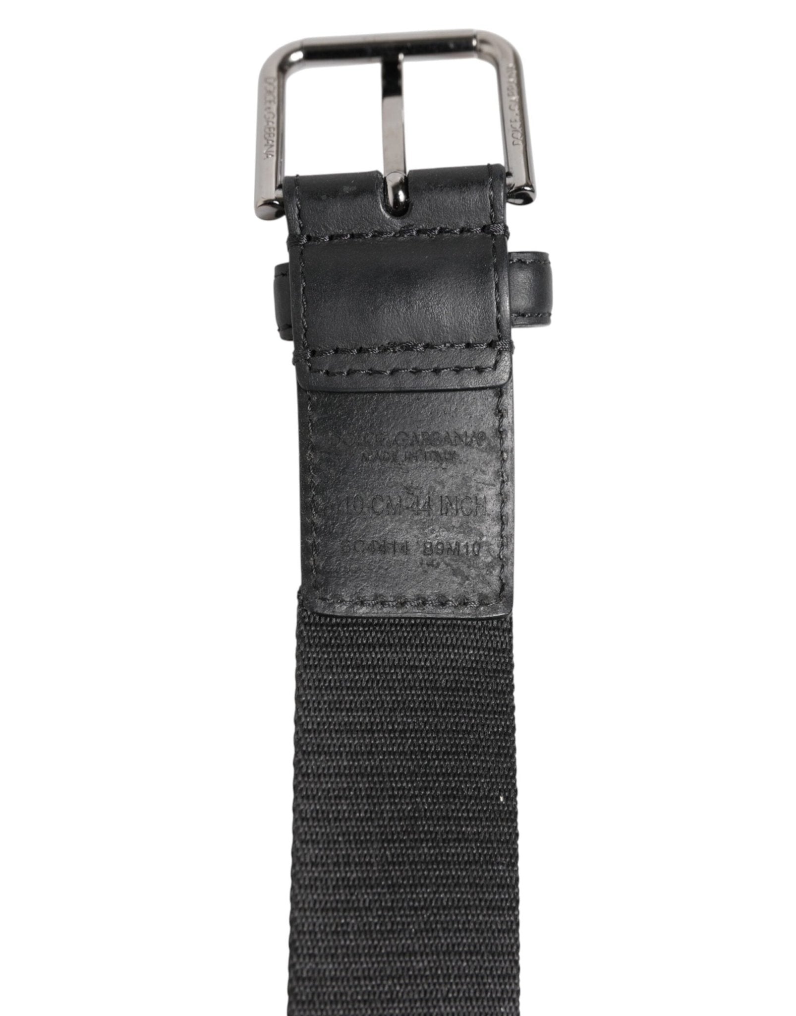 Dolce & Gabbana Black Polyester Leather Metal Buckle Belt - RIMODA