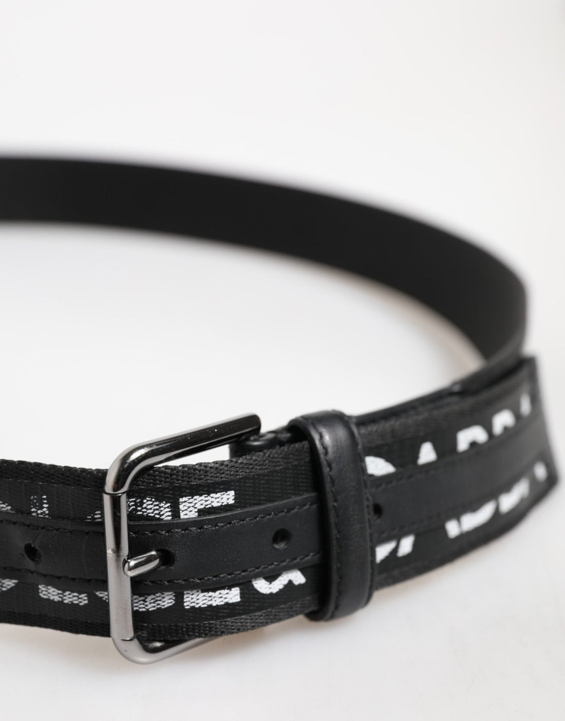 Dolce & Gabbana Black Polyester Leather Metal Buckle Belt - RIMODA