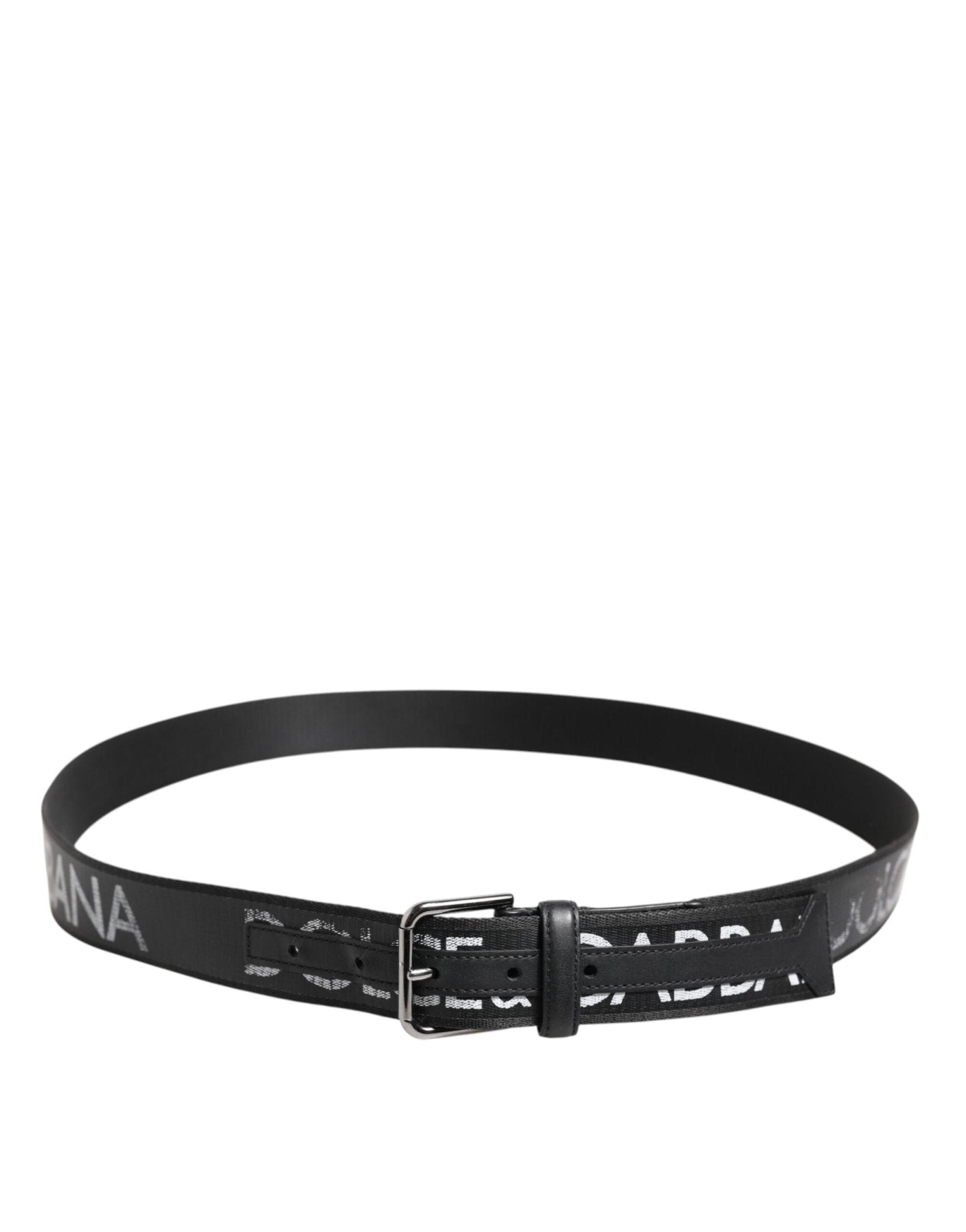 Dolce & Gabbana Black Polyester Leather Metal Buckle Belt - RIMODA