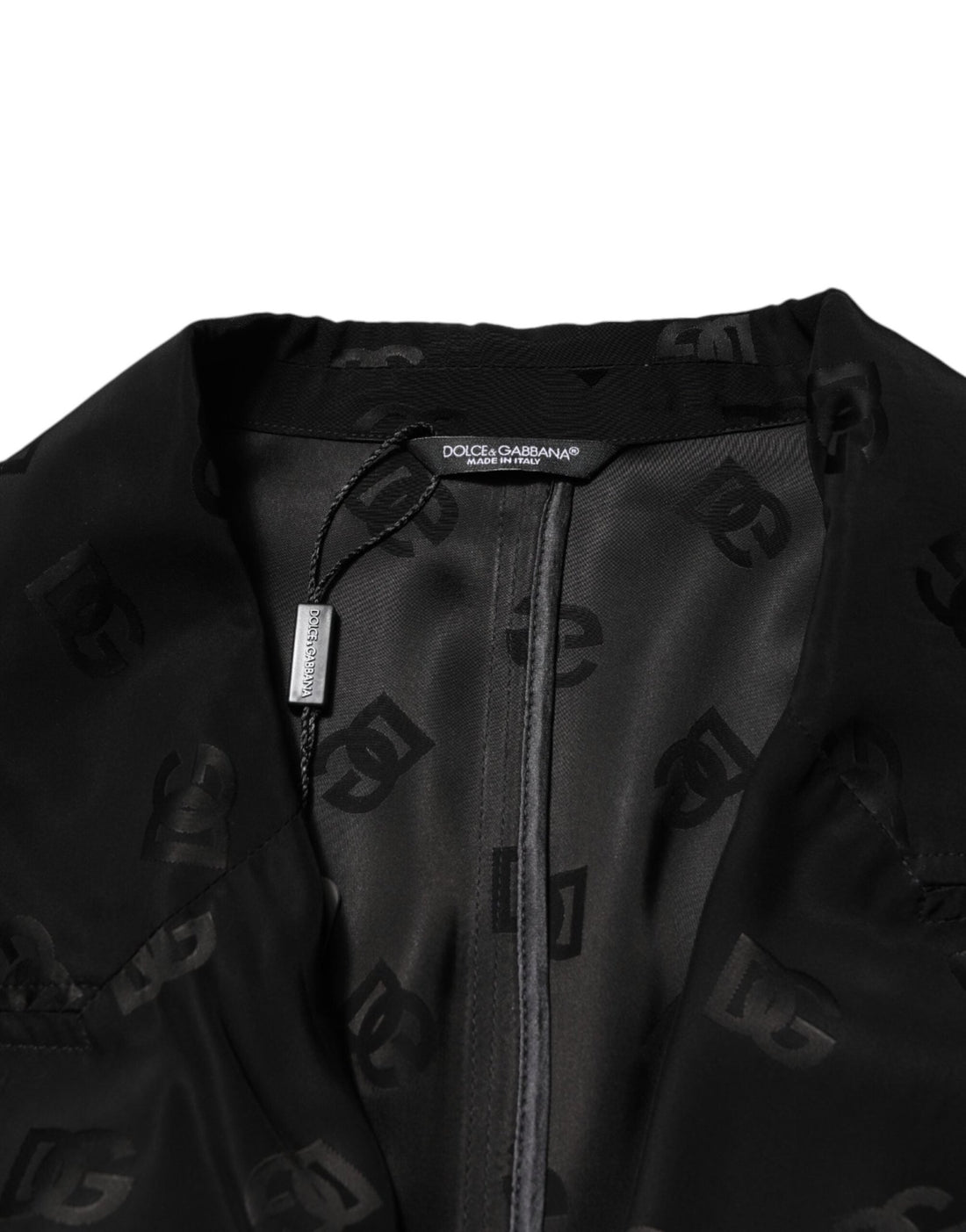 Dolce & Gabbana Black Polyester Logo Monogram Coat Jacket - RIMODA