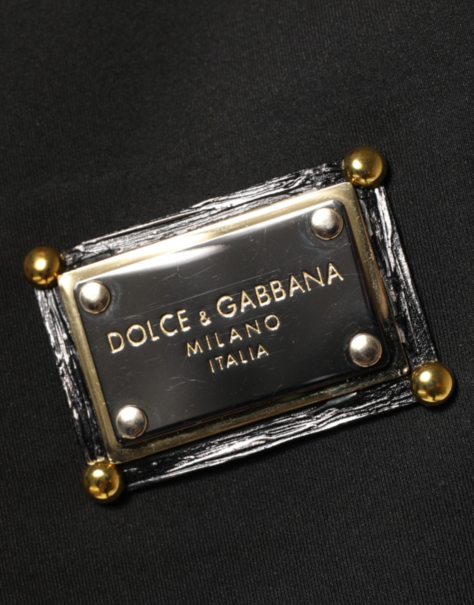 Dolce & Gabbana Black Polyester Logo Plaque Bomber Jacket - RIMODA