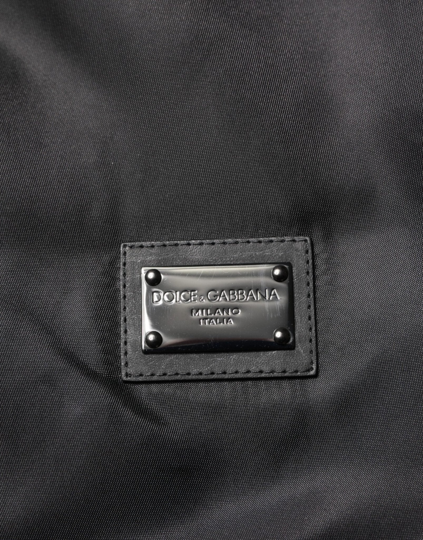 Dolce & Gabbana Black Polyester Logo Plaque Bomber Jacket - RIMODA