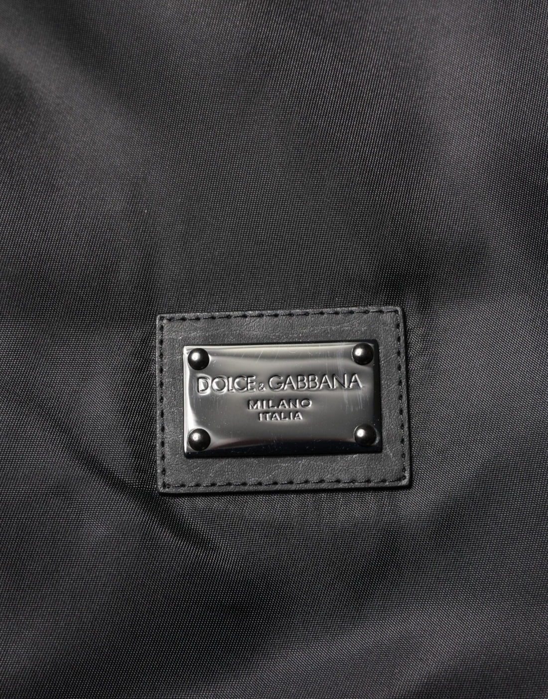 Dolce & Gabbana Black Polyester Logo Plaque Bomber Jacket - RIMODA