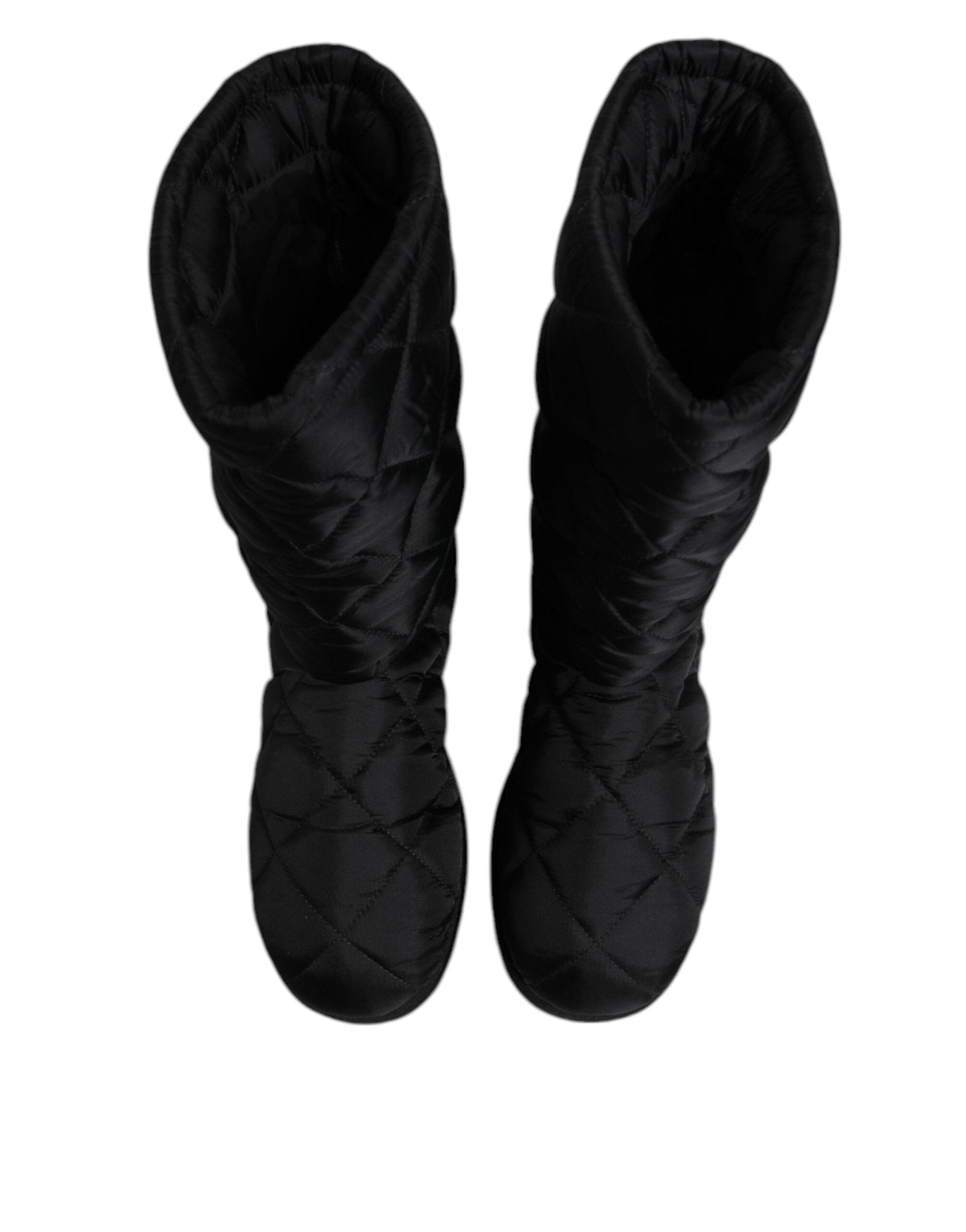 Dolce & Gabbana Black Polyester Padded Mid Calf Boots Winter Shoes - RIMODA