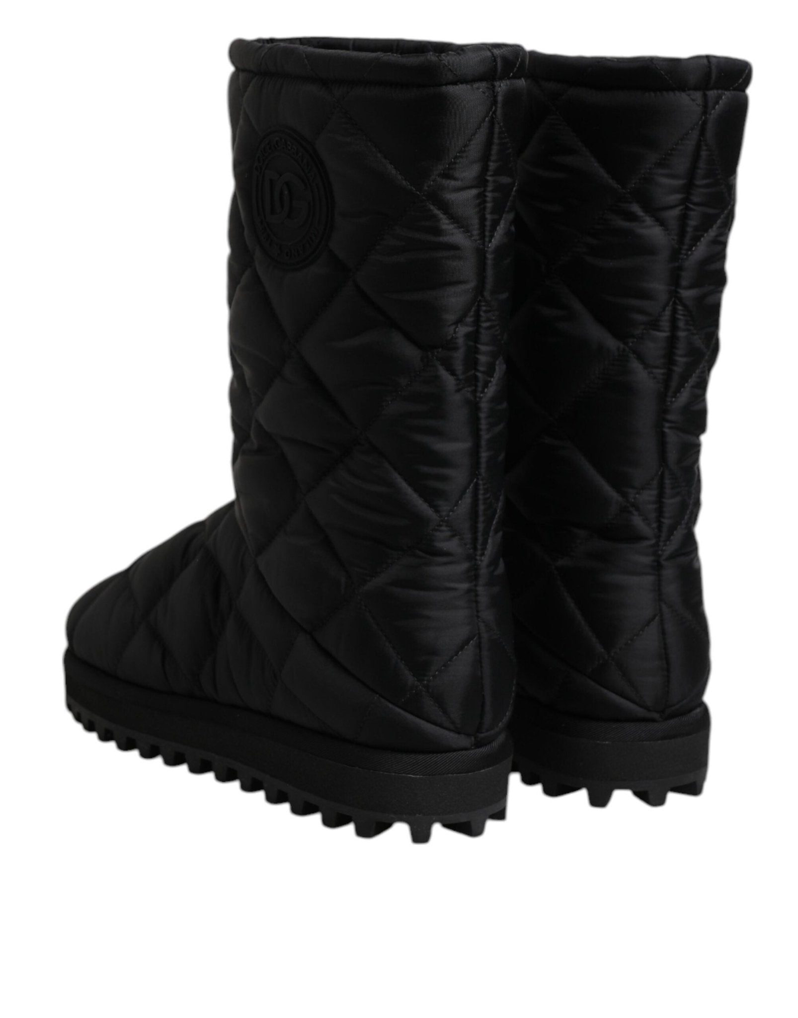 Dolce & Gabbana Black Polyester Padded Mid Calf Boots Winter Shoes - RIMODA