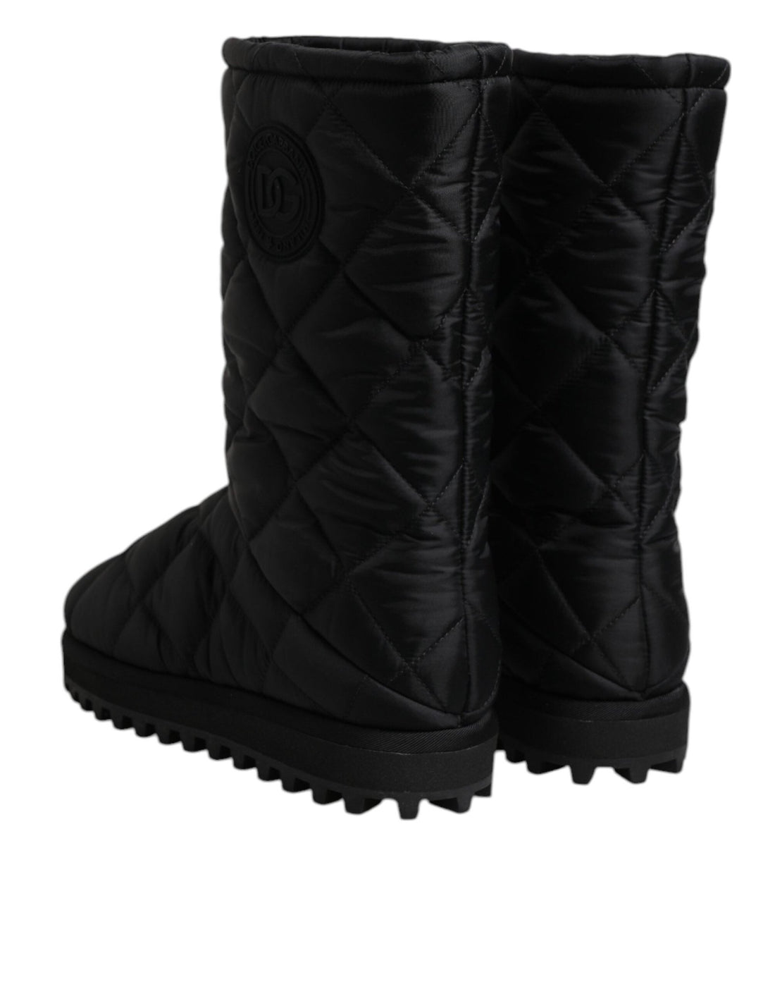 Dolce & Gabbana Black Polyester Padded Mid Calf Boots Winter Shoes - RIMODA