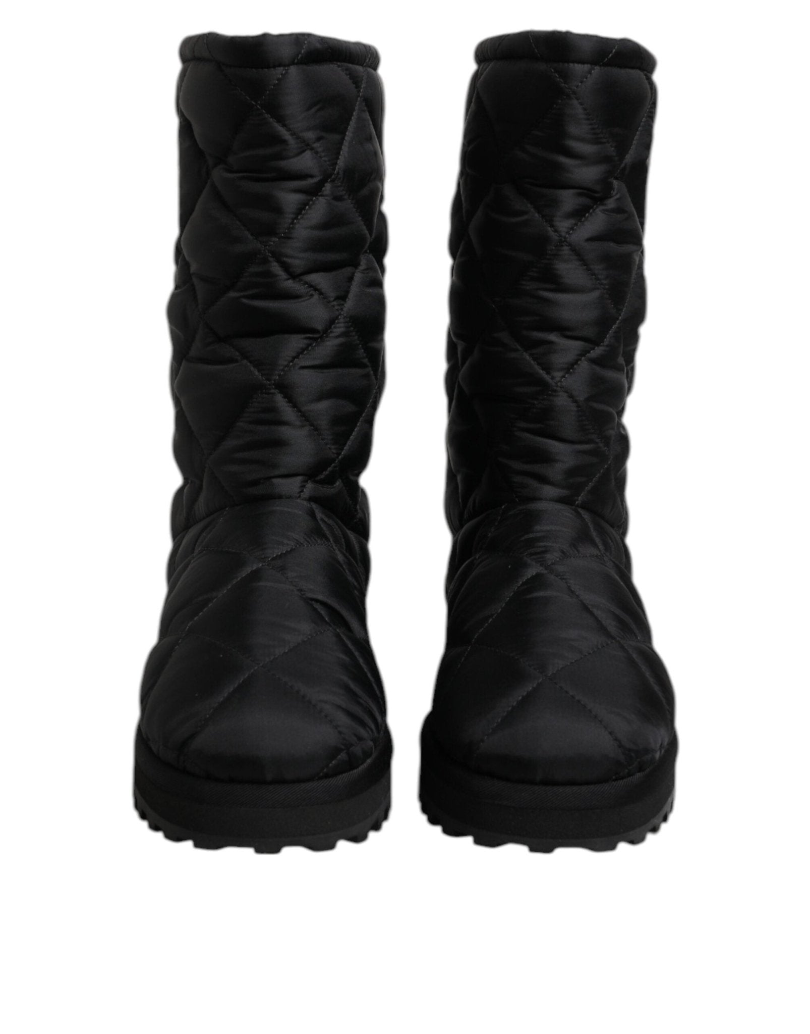 Dolce & Gabbana Black Polyester Padded Mid Calf Boots Winter Shoes - RIMODA