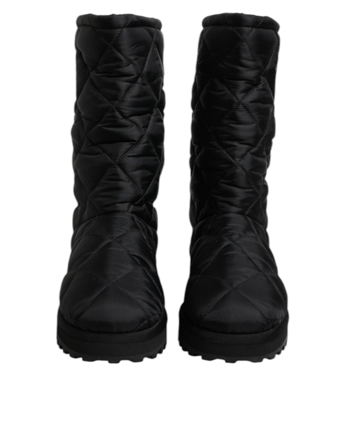 Dolce & Gabbana Black Polyester Padded Mid Calf Boots Winter Shoes - RIMODA