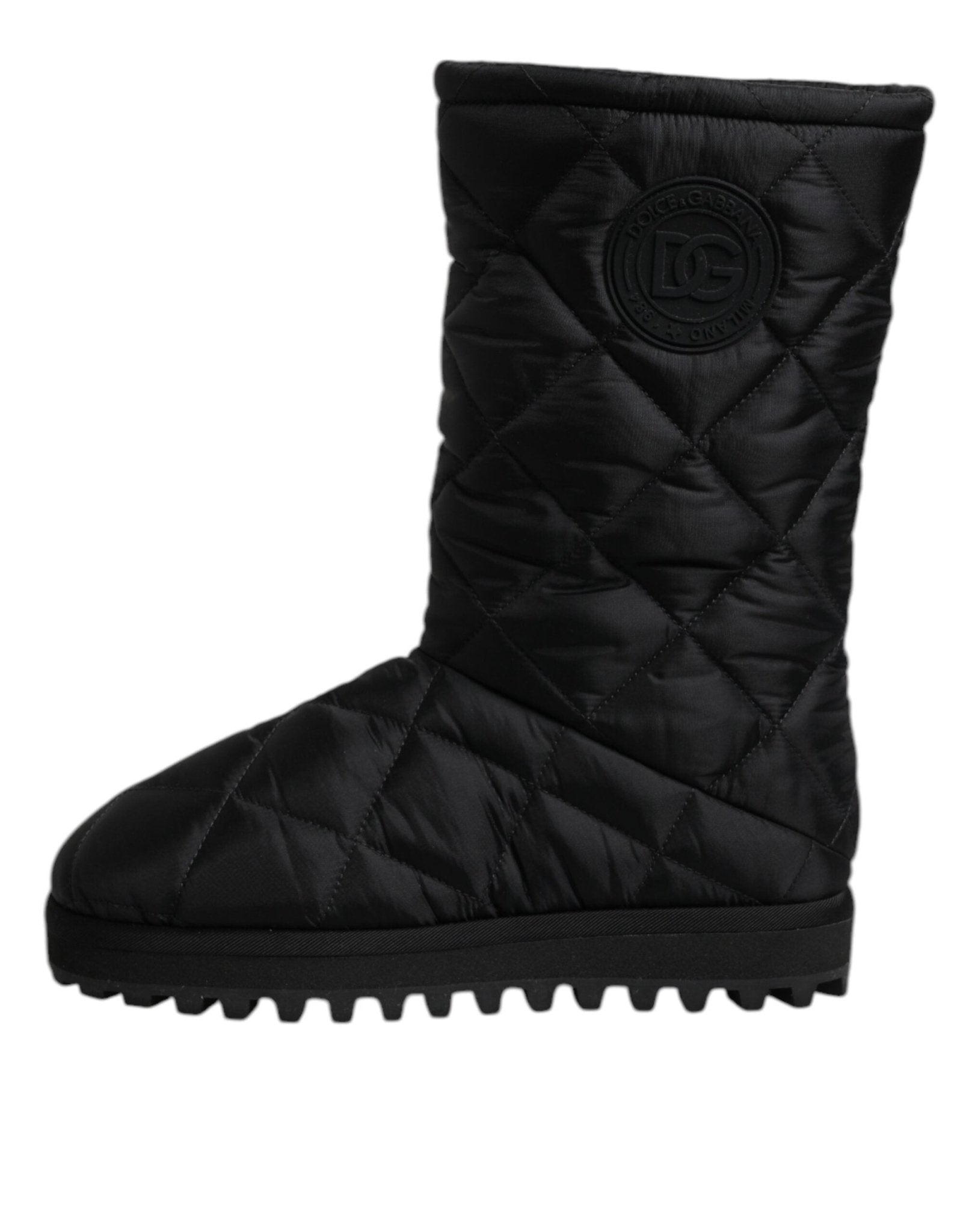 Dolce & Gabbana Black Polyester Padded Mid Calf Boots Winter Shoes - RIMODA