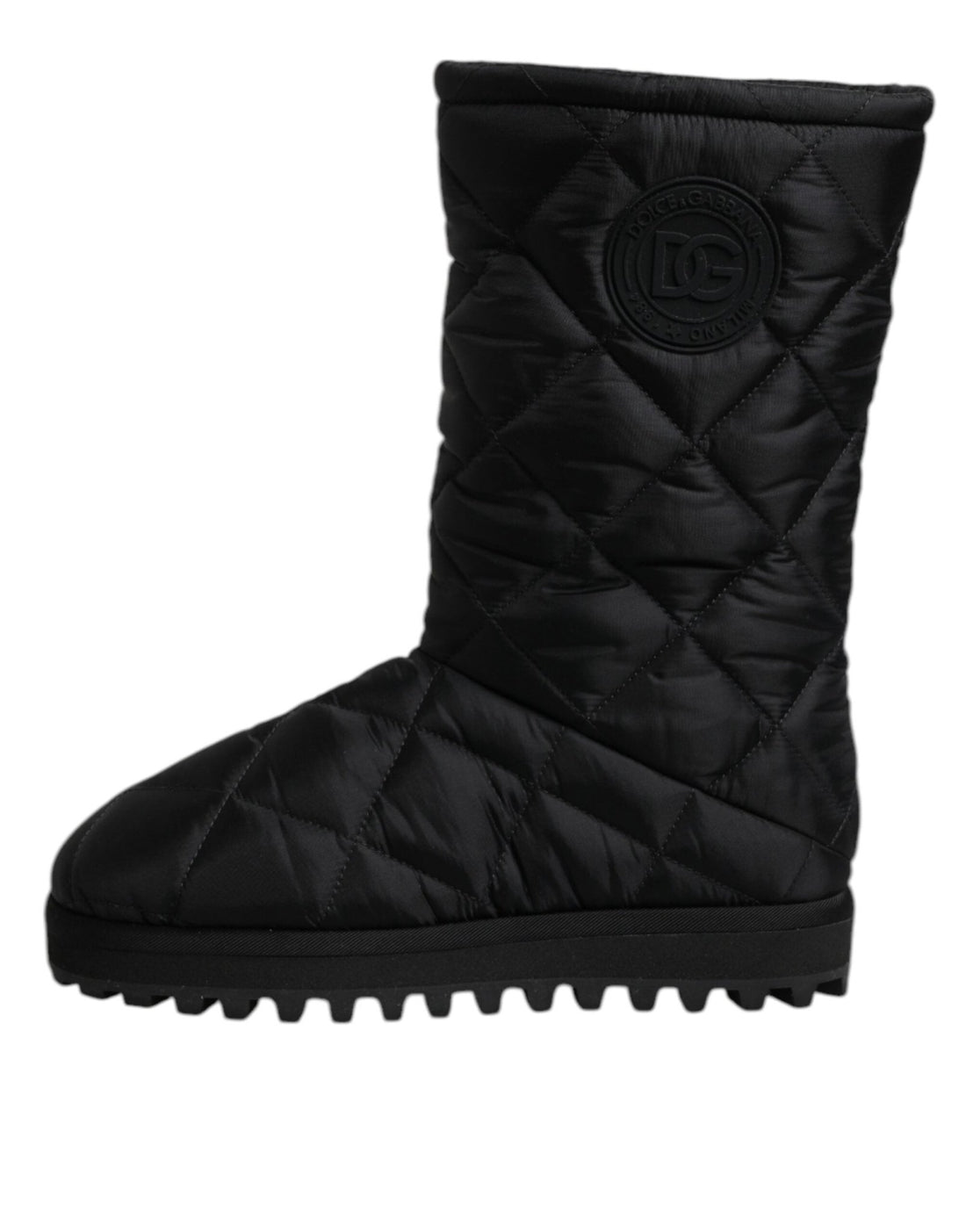 Dolce & Gabbana Black Polyester Padded Mid Calf Boots Winter Shoes - RIMODA