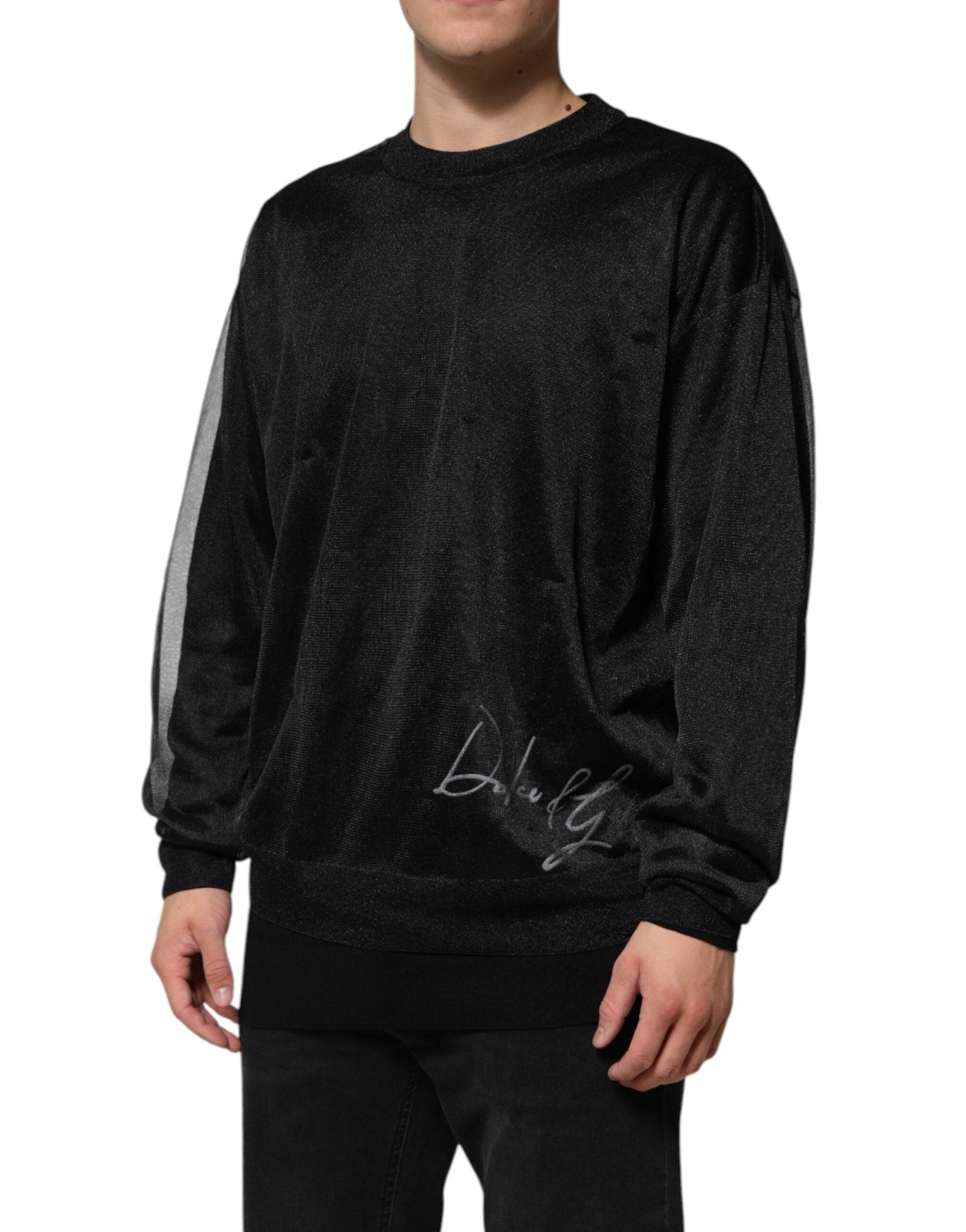 Dolce & Gabbana Black Polyester Pullover Sweatshirt Sweater - RIMODA