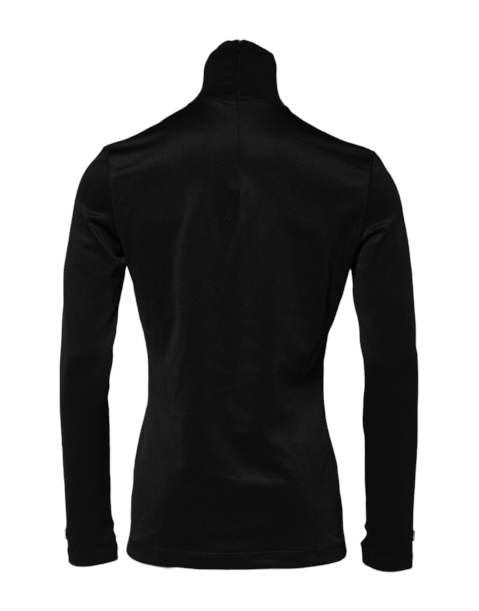 Dolce & Gabbana Black Polyester Turtleneck Pullover Sweater - RIMODA