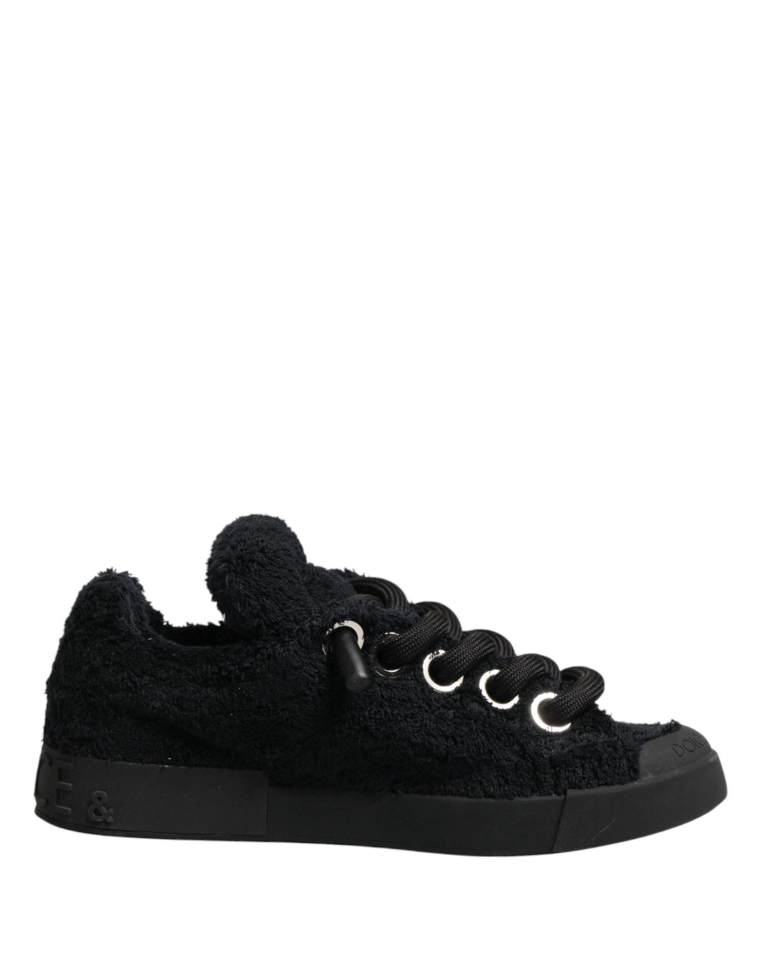 Dolce & Gabbana Black Portofino Lace-Up Sneakers Shoes - RIMODA