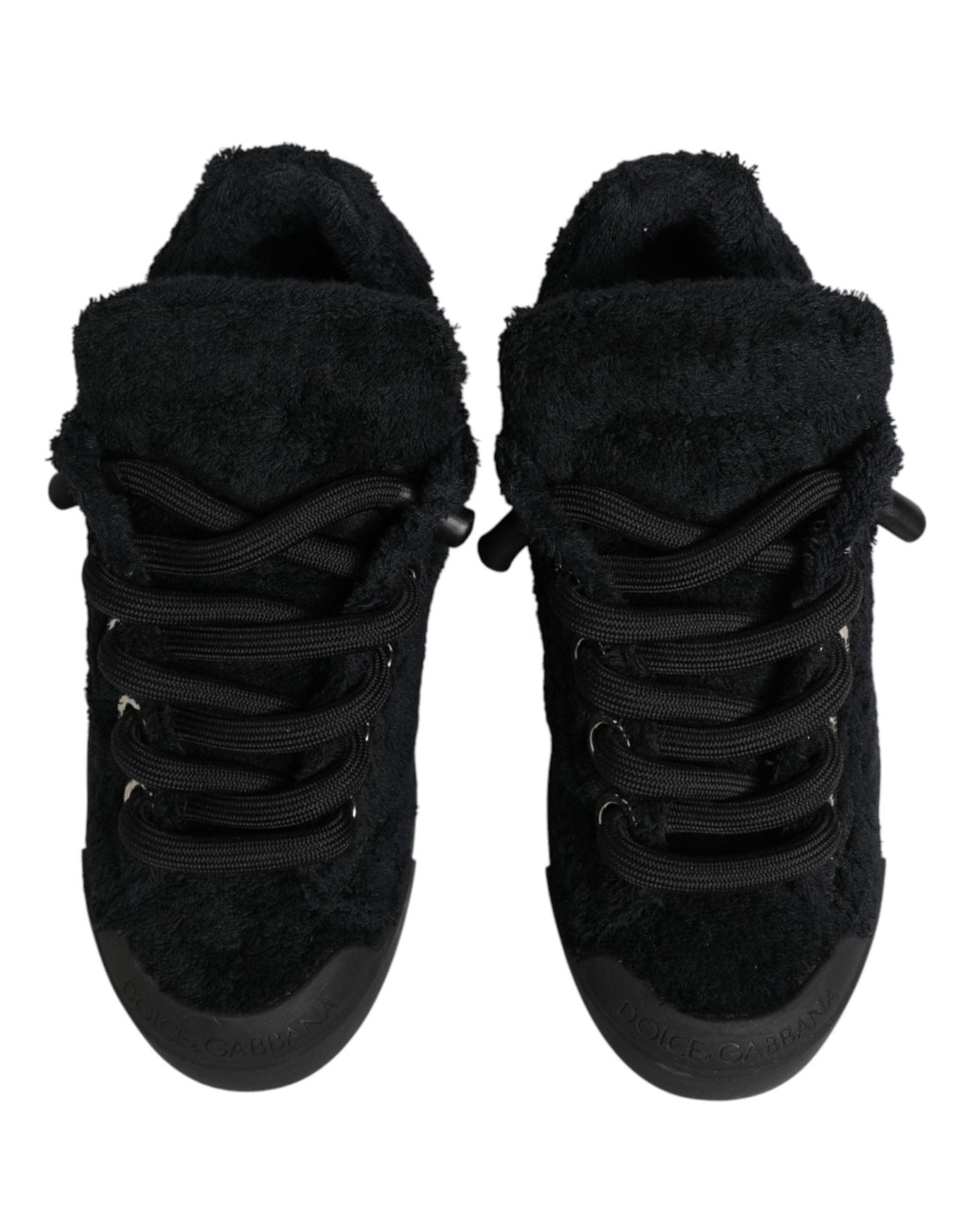 Dolce & Gabbana Black Portofino Lace-Up Sneakers Shoes - RIMODA