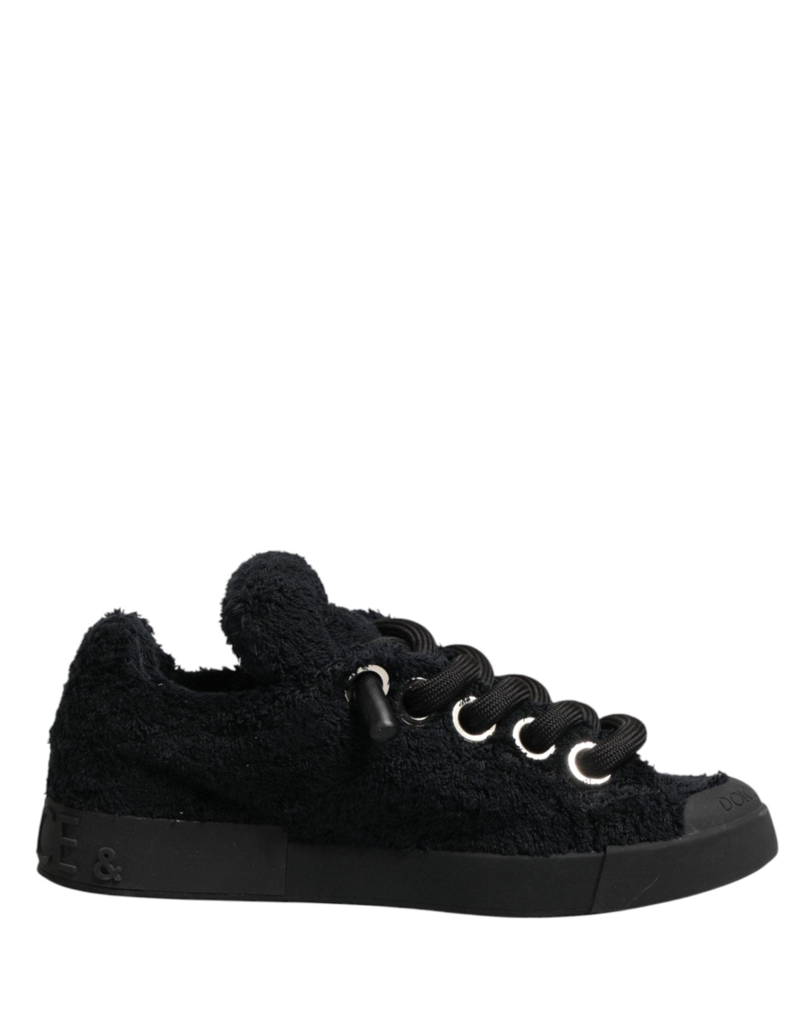 Dolce & Gabbana Black Portofino Lace-Up Sneakers Shoes - RIMODA