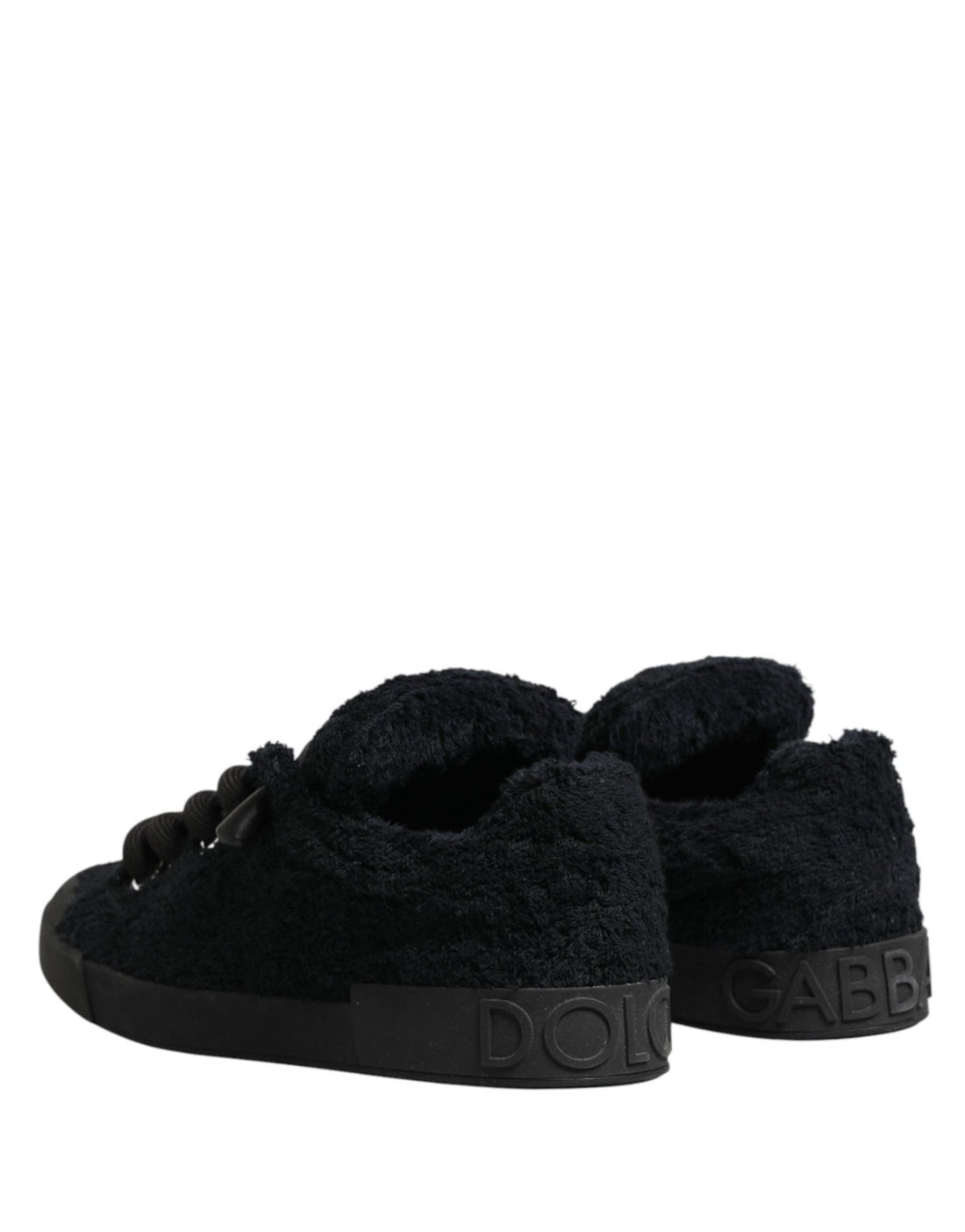 Dolce & Gabbana Black Portofino Lace-Up Sneakers Shoes - RIMODA