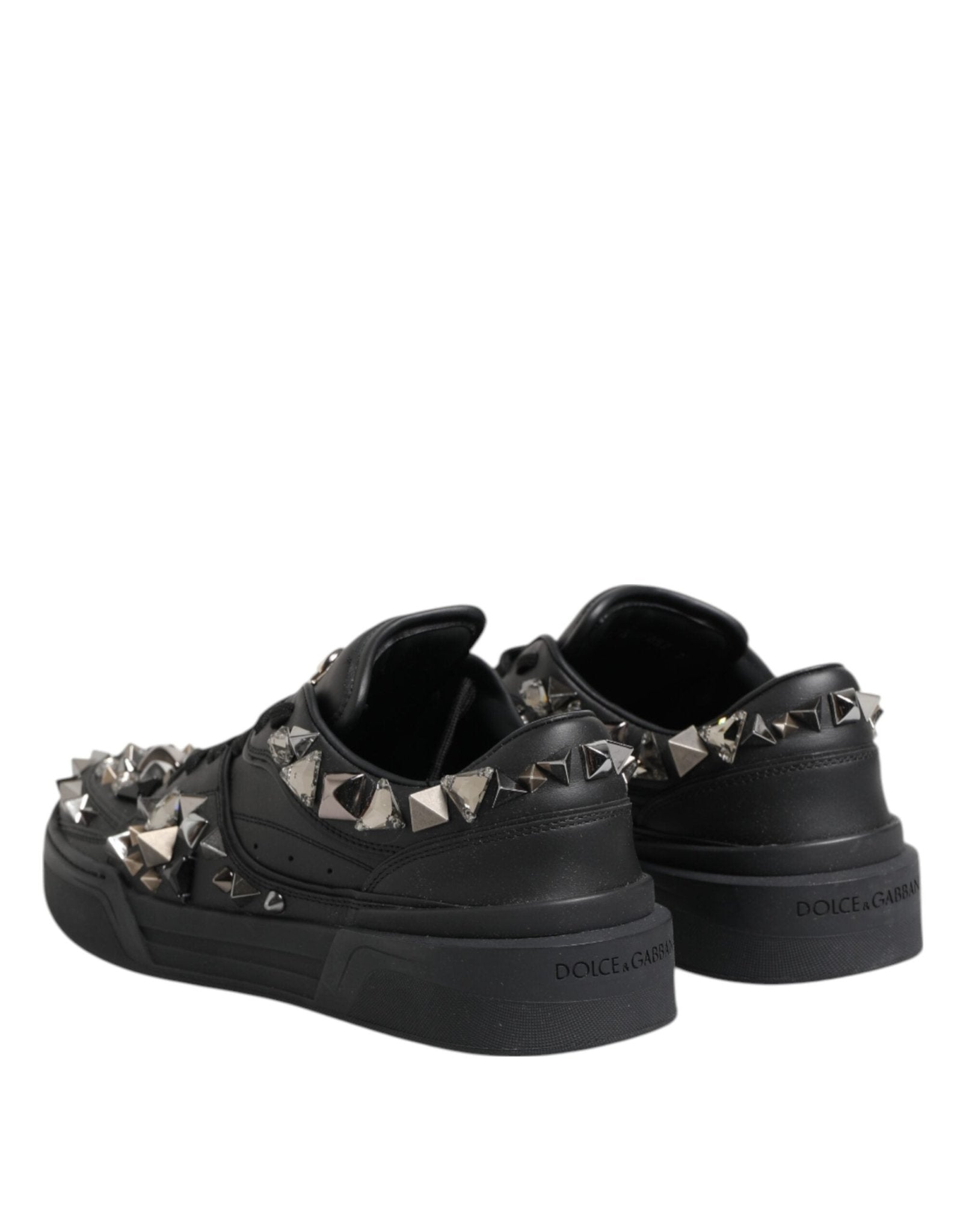 Dolce & Gabbana Black Portofino Studded Men Sneakers Shoes - RIMODA
