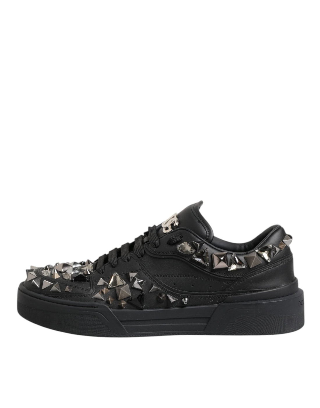 Dolce & Gabbana Black Portofino Studded Men Sneakers Shoes - RIMODA