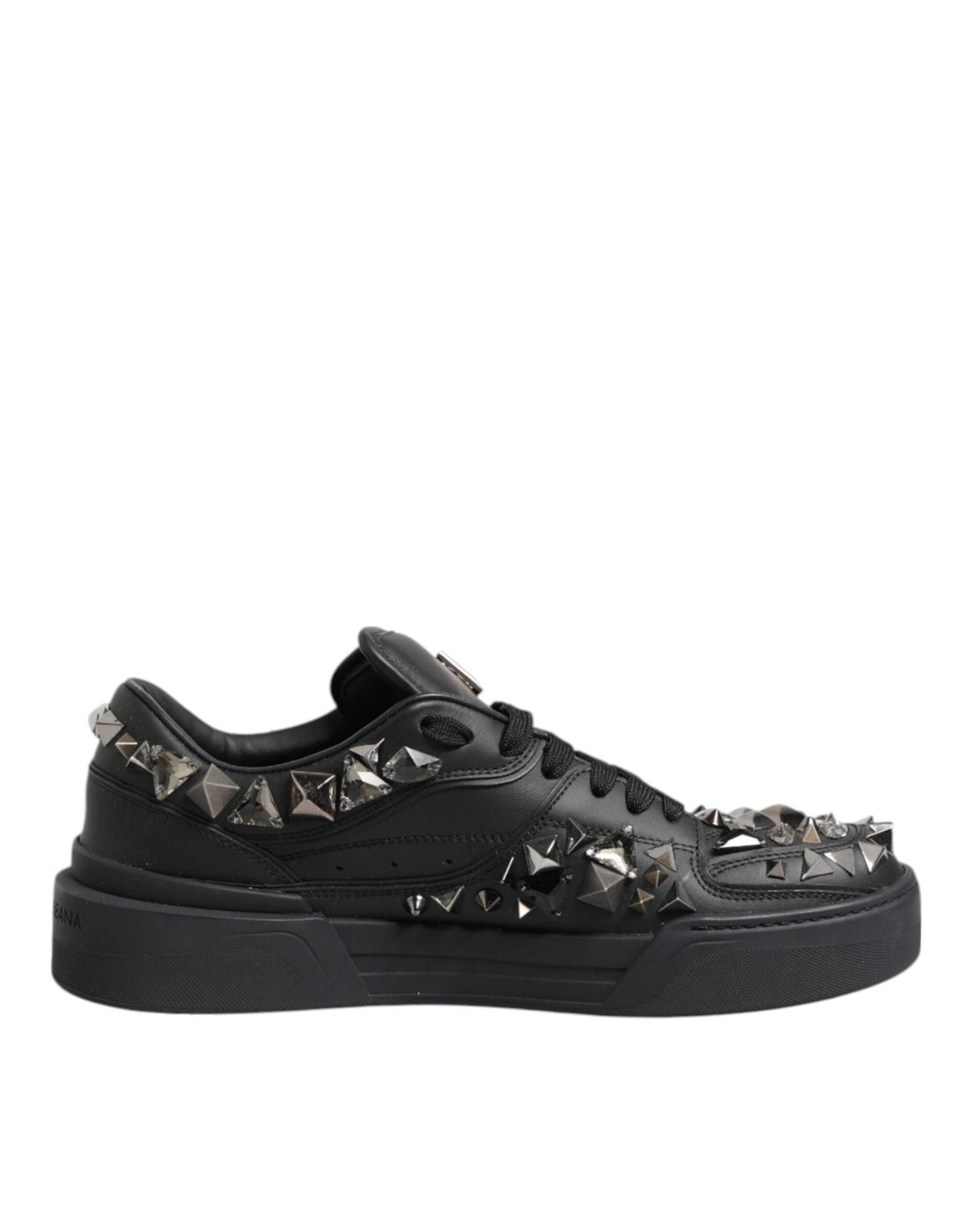 Dolce & Gabbana Black Portofino Studded Men Sneakers Shoes - RIMODA