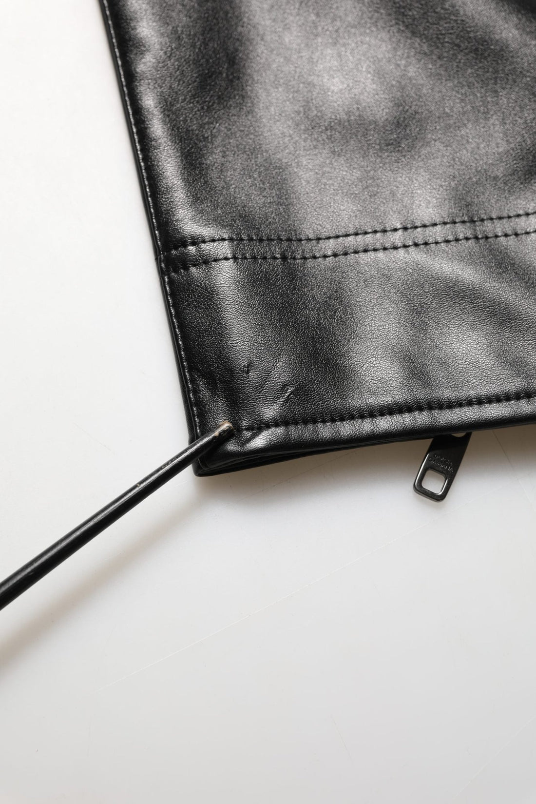 Dolce & Gabbana Black PU Leather Zipper Men Trouser Pants - RIMODA