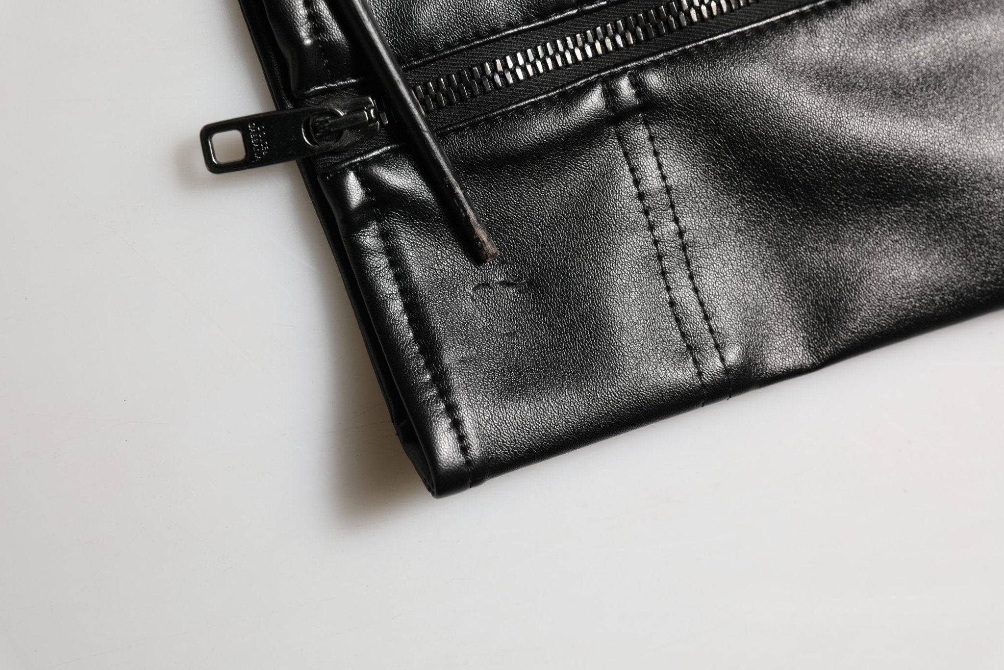 Dolce & Gabbana Black PU Leather Zipper Men Trouser Pants - RIMODA
