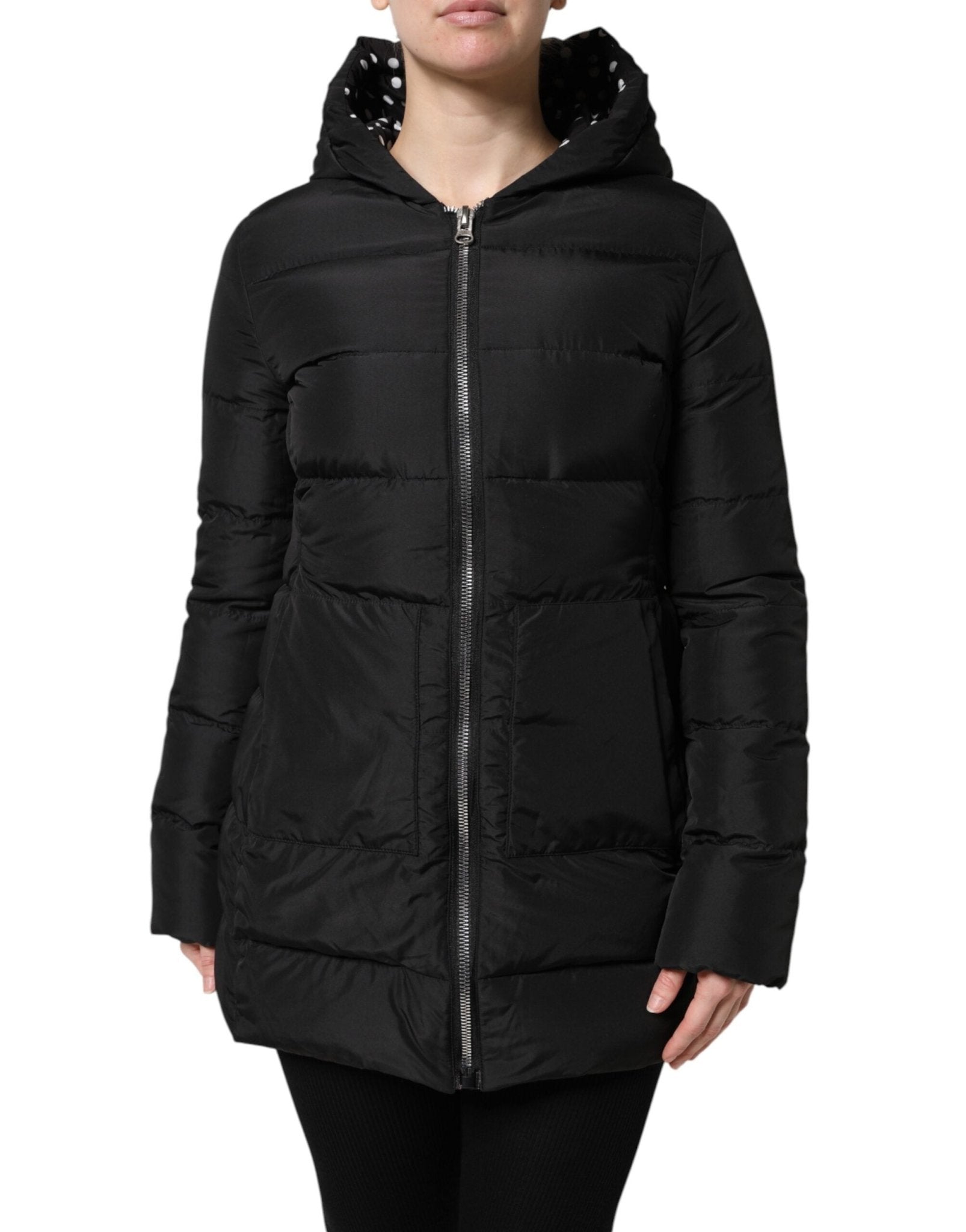 Dolce & Gabbana Black Puffer Hooded Zip Reversible Jacket - RIMODA