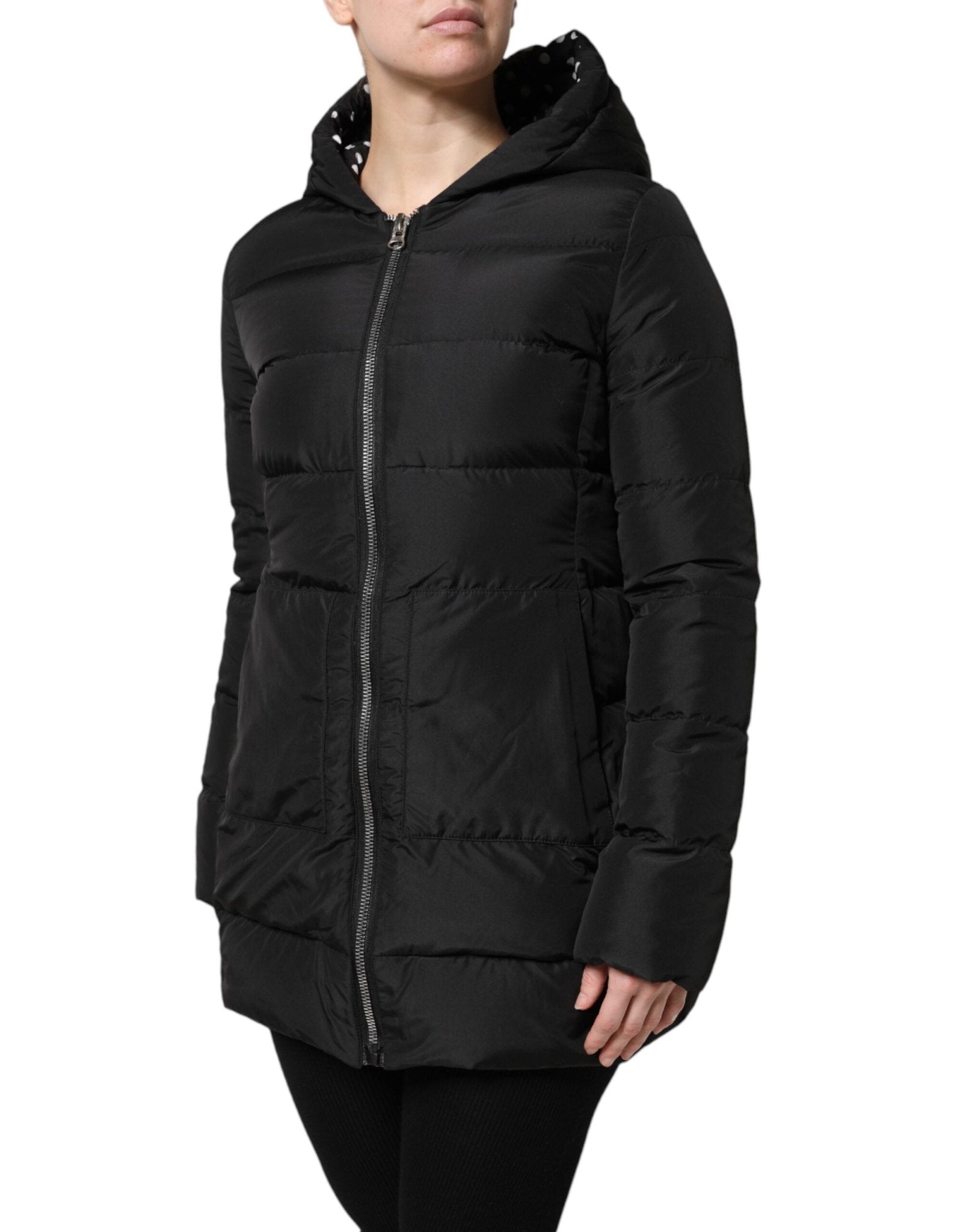 Dolce & Gabbana Black Puffer Hooded Zip Reversible Jacket - RIMODA