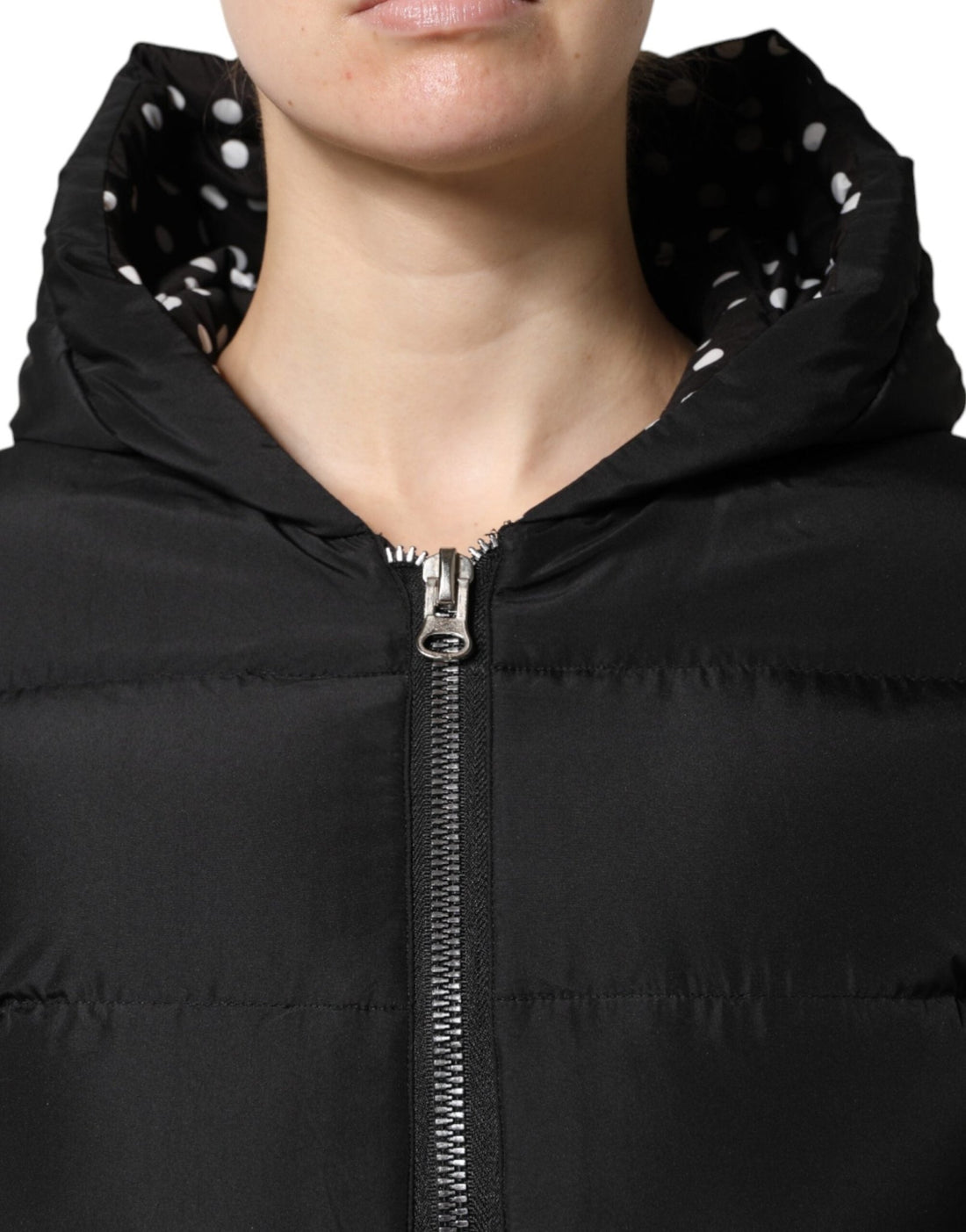 Dolce & Gabbana Black Puffer Hooded Zip Reversible Jacket - RIMODA