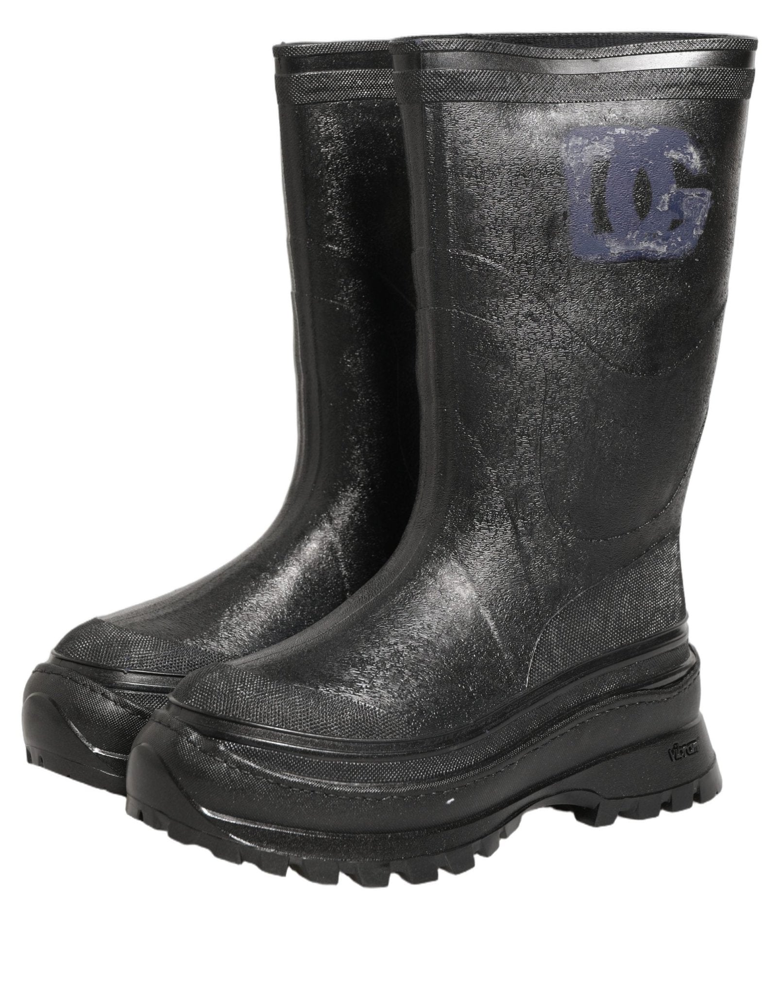 Dolce & Gabbana Black PVC Pull On Rain Boots Men Shoes - RIMODA