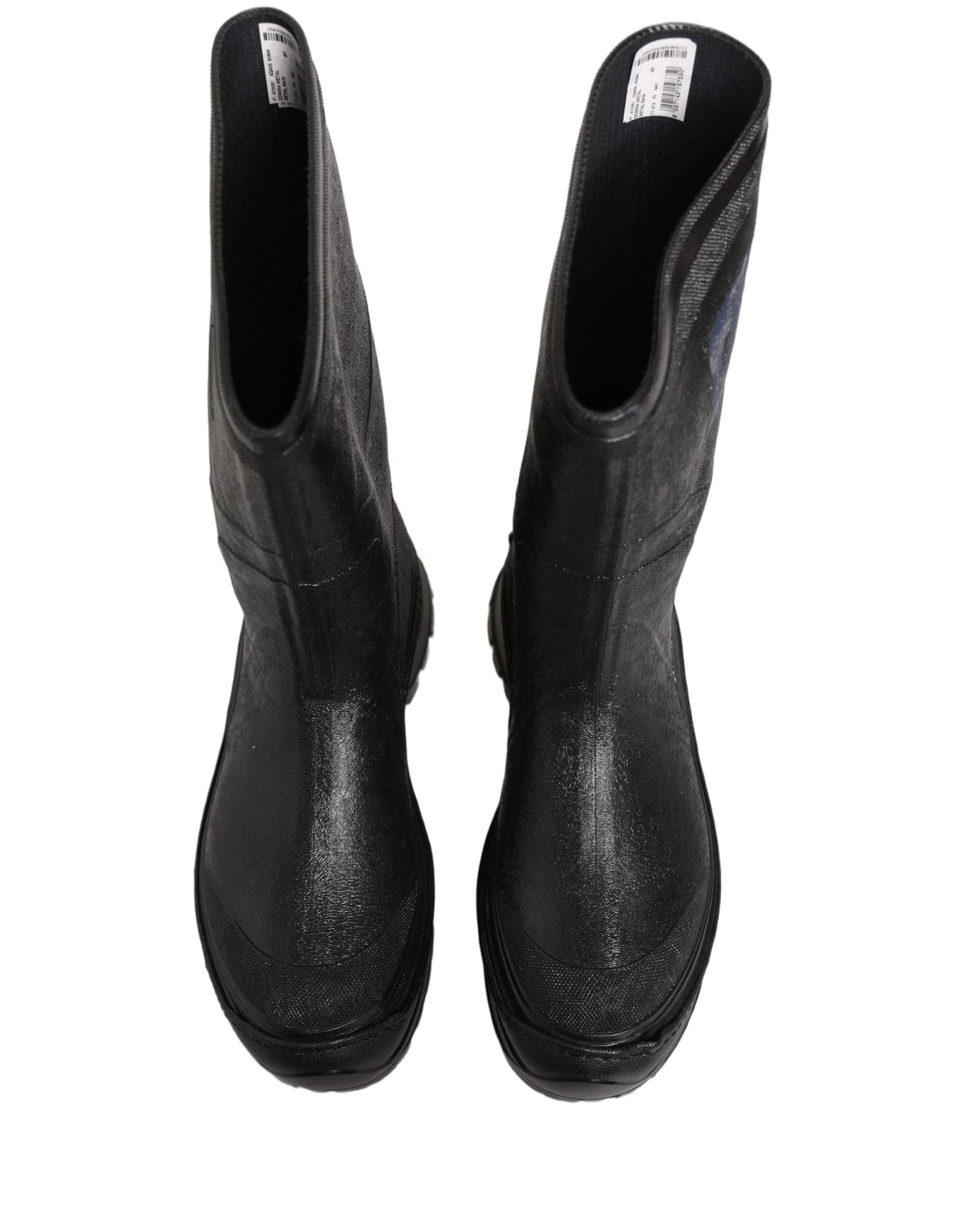 Dolce & Gabbana Black PVC Pull On Rain Boots Men Shoes - RIMODA