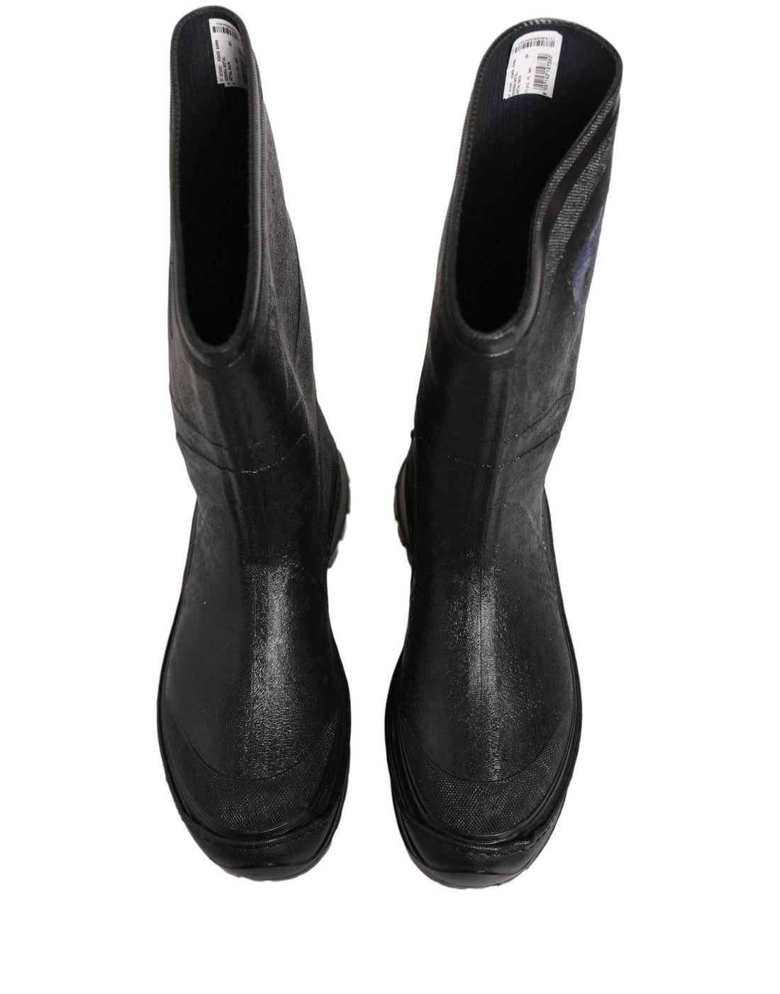 Dolce & Gabbana Black PVC Pull On Rain Boots Men Shoes - RIMODA