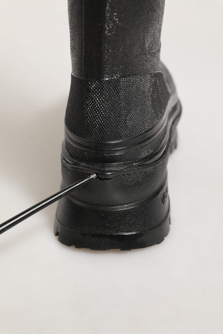Dolce & Gabbana Black PVC Pull On Rain Boots Men Shoes - RIMODA