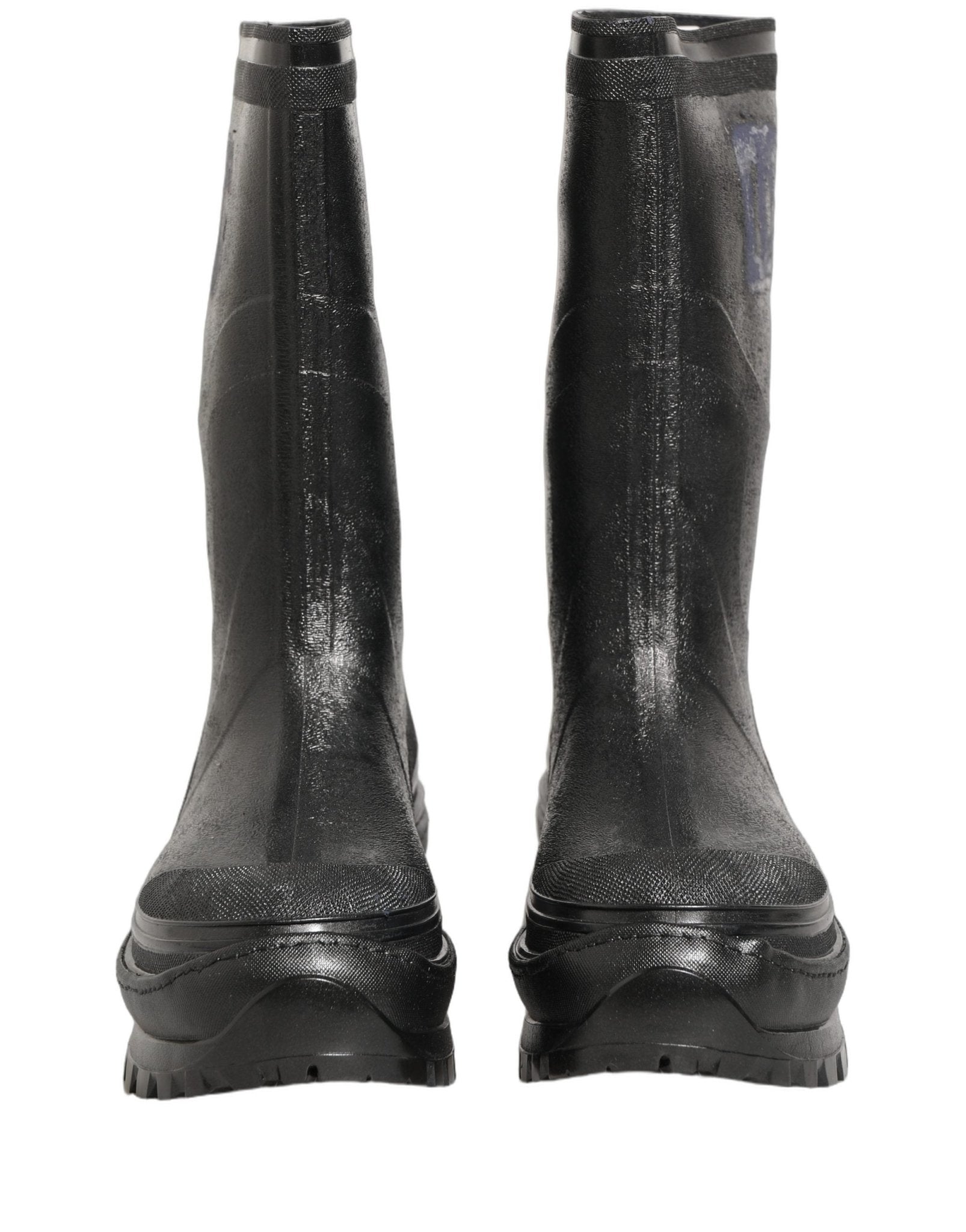 Dolce & Gabbana Black PVC Pull On Rain Boots Men Shoes - RIMODA