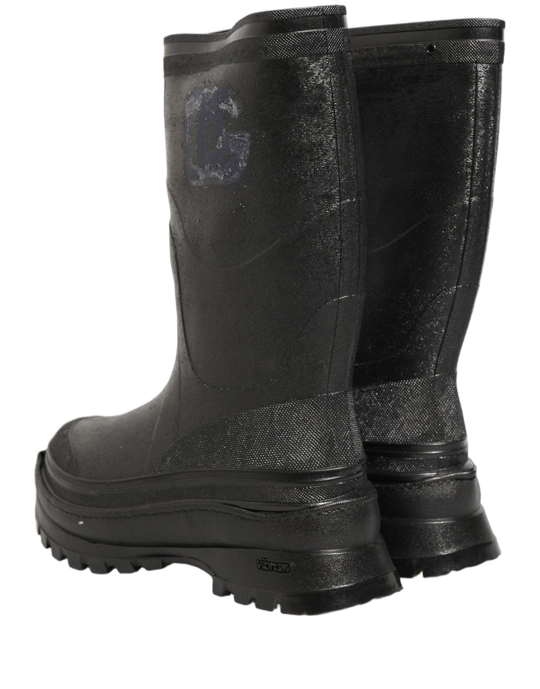 Dolce & Gabbana Black PVC Pull On Rain Boots Men Shoes - RIMODA