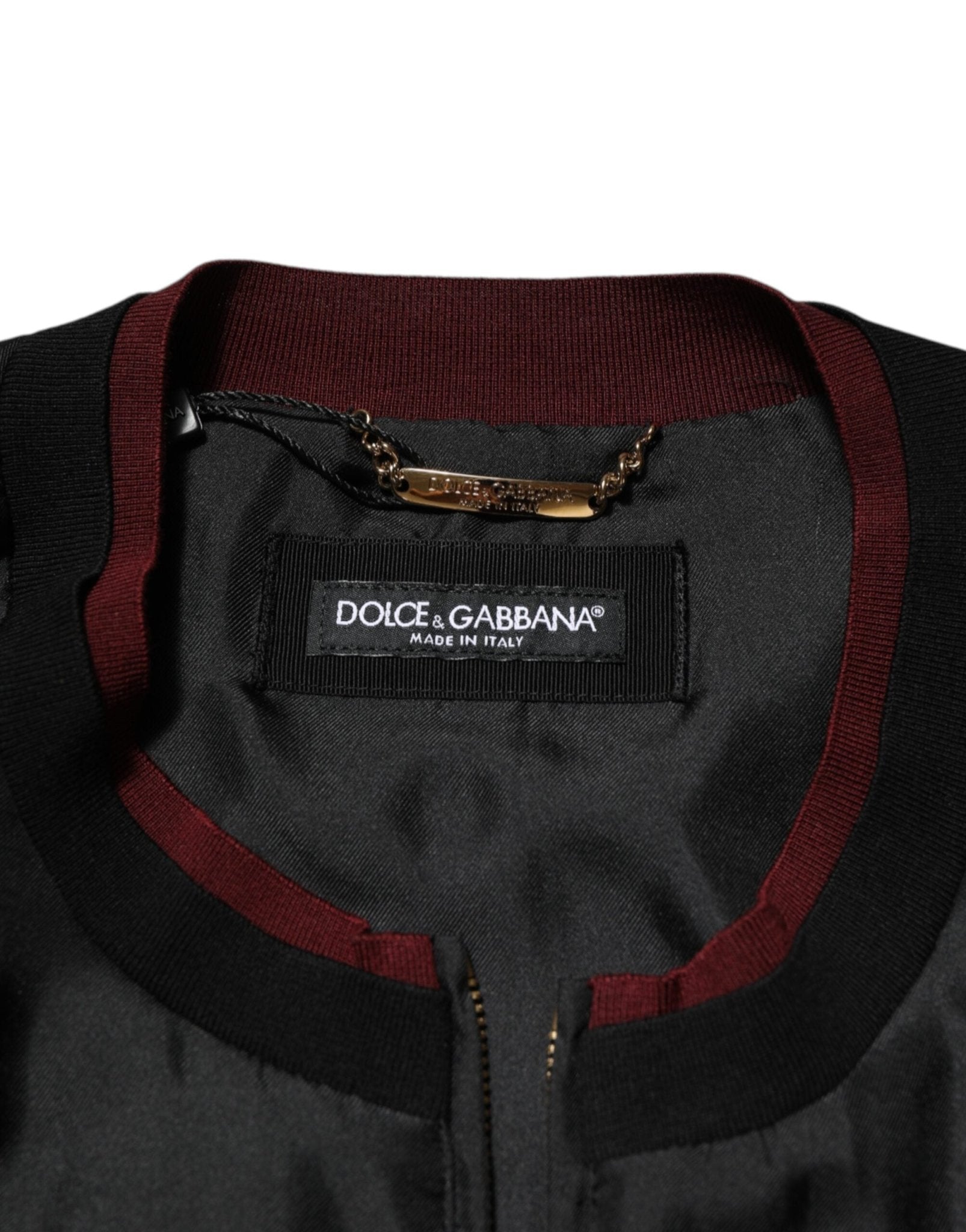 Dolce & Gabbana Black Red Floral Silk Bomber Blouson Jacket - RIMODA