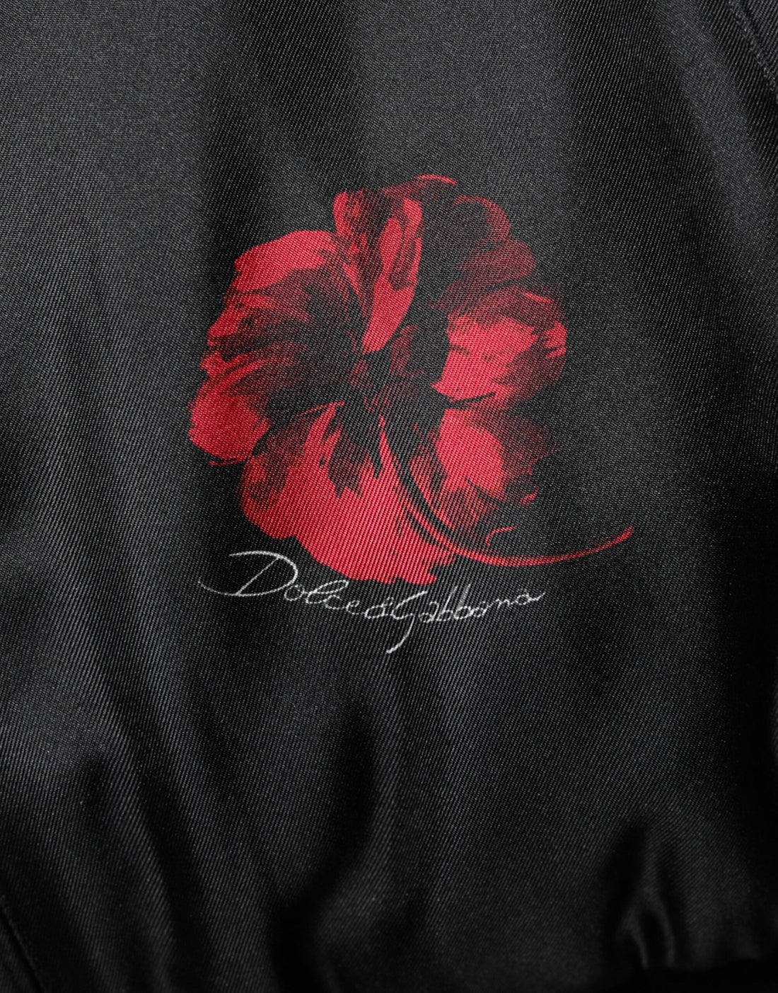 Dolce & Gabbana Black Red Floral Silk Bomber Blouson Jacket - RIMODA