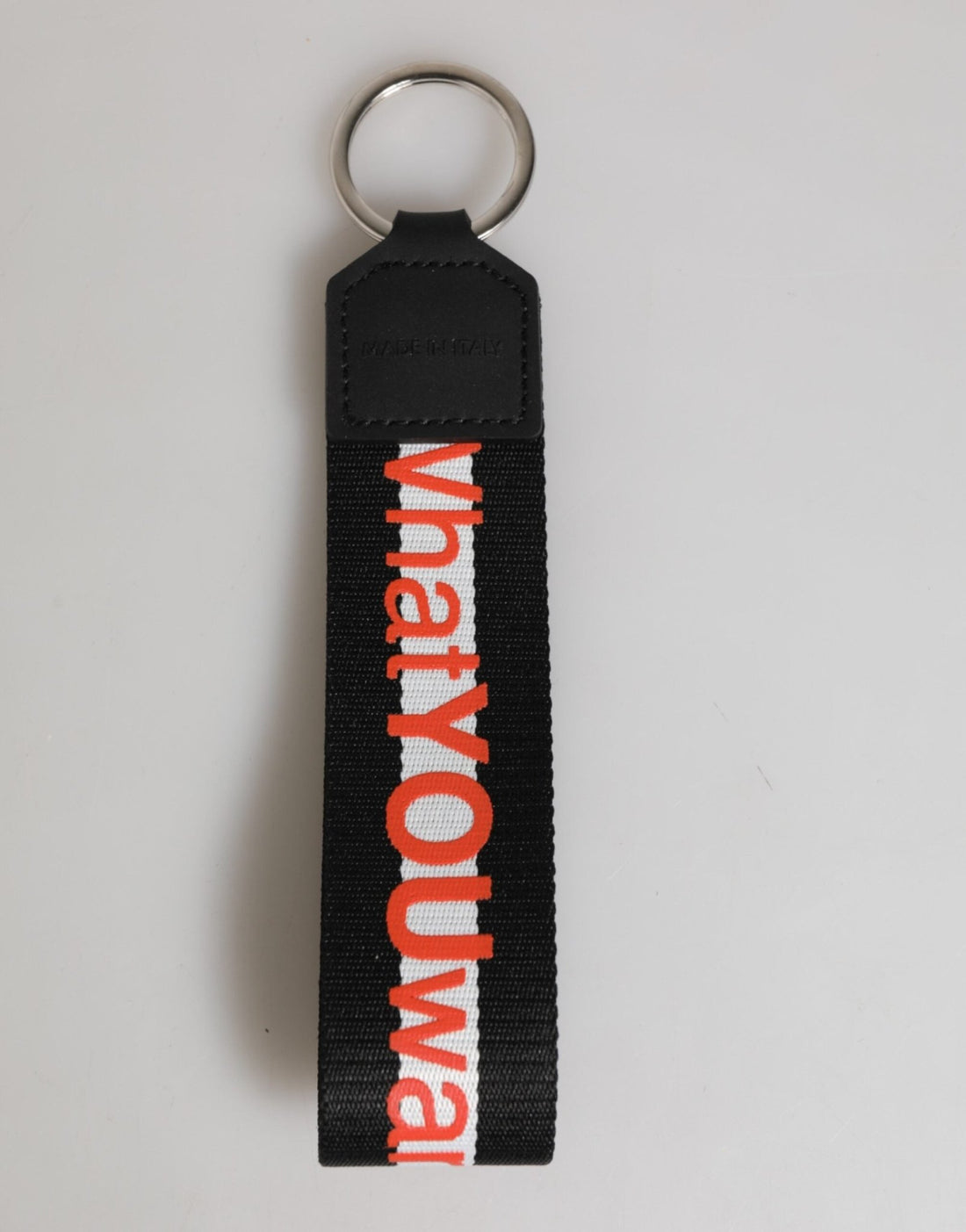 Dolce & Gabbana Black Red Logo Polyester Brass Holder Keychain Keyring - RIMODA