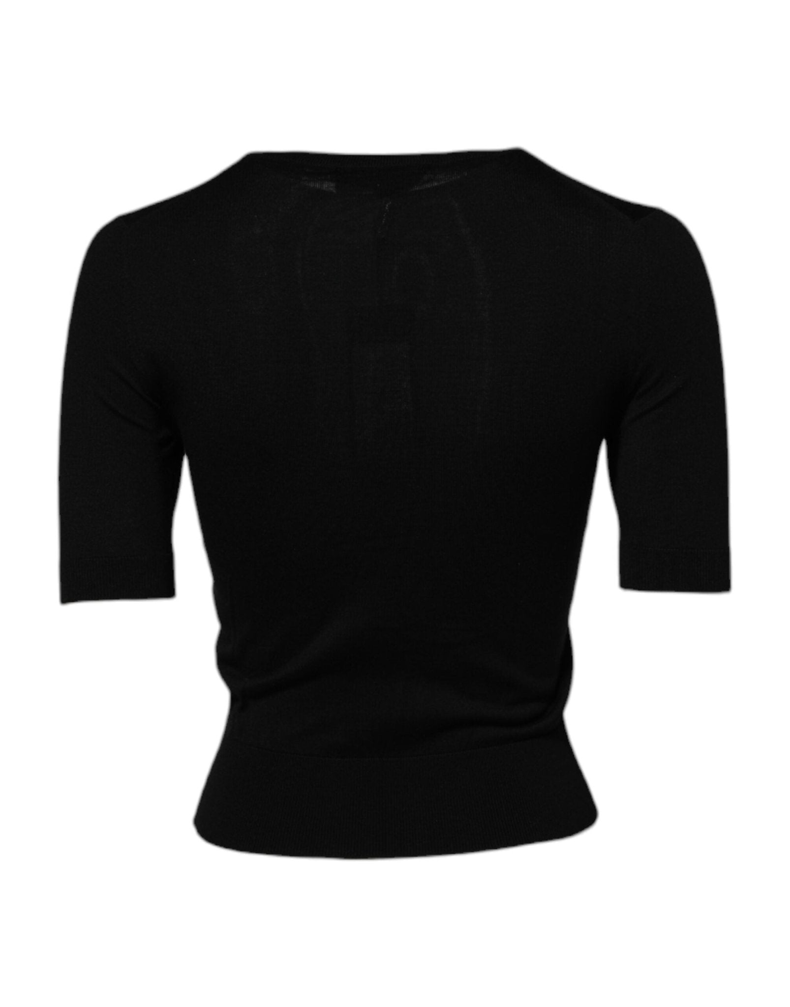 Dolce & Gabbana Black Rose Sequin Embellishments Blouse Top - RIMODA