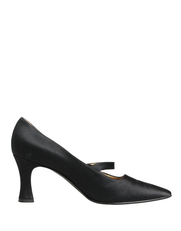 Dolce & Gabbana Black Satin Mary Jane Pumps Shoes - RIMODA