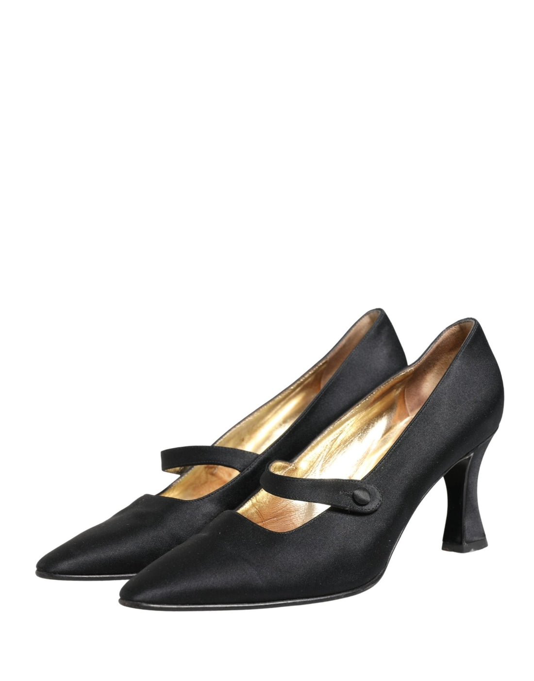 Dolce & Gabbana Black Satin Mary Jane Pumps Shoes - RIMODA