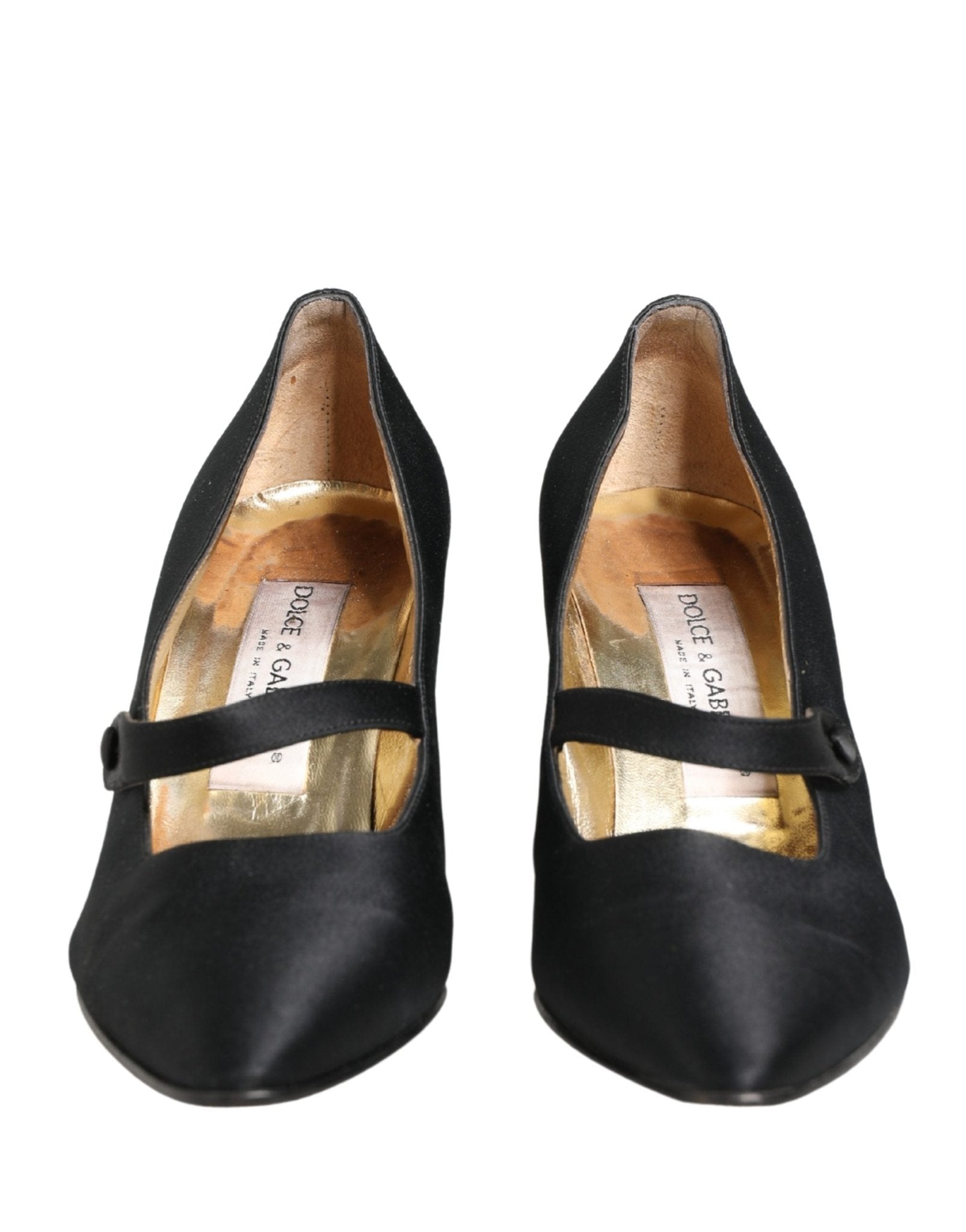 Dolce & Gabbana Black Satin Mary Jane Pumps Shoes - RIMODA
